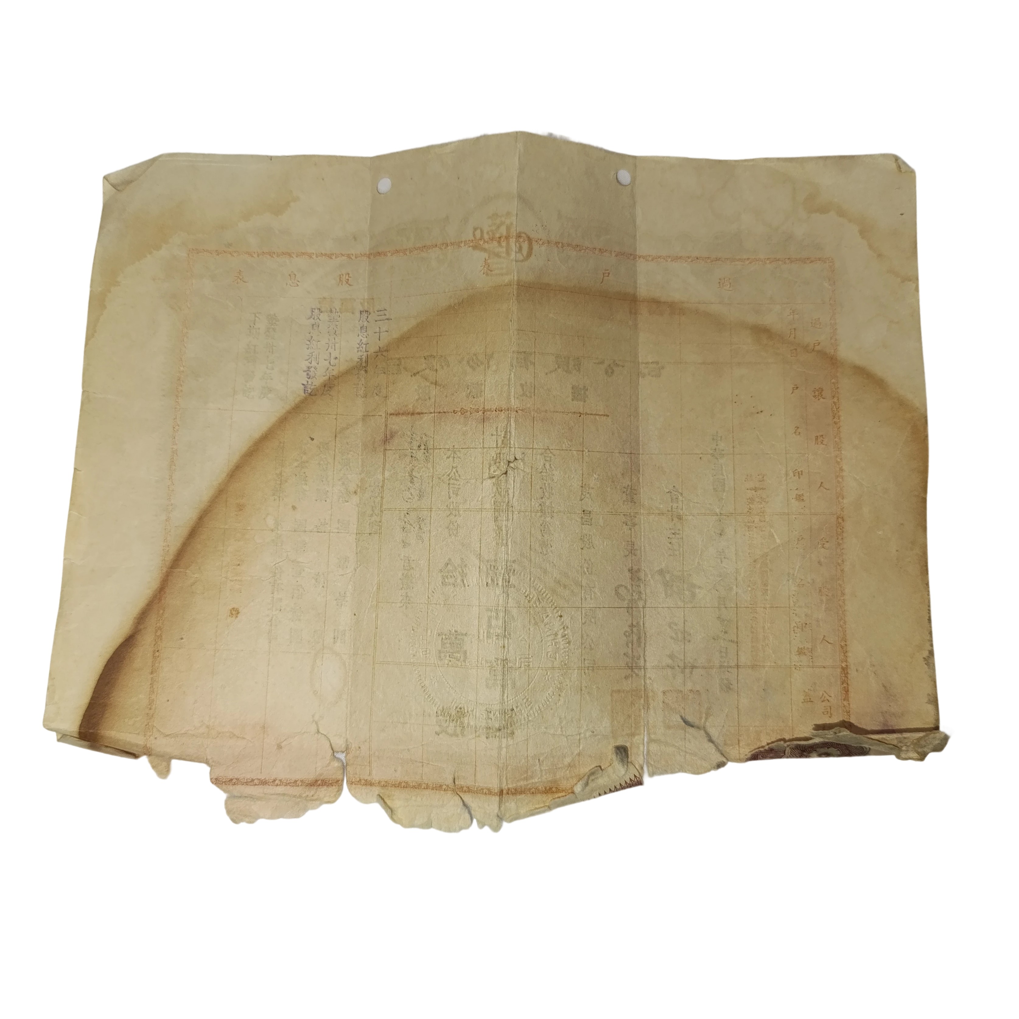 Gruppo di vecchie banconote e vecchi documenti cinesi