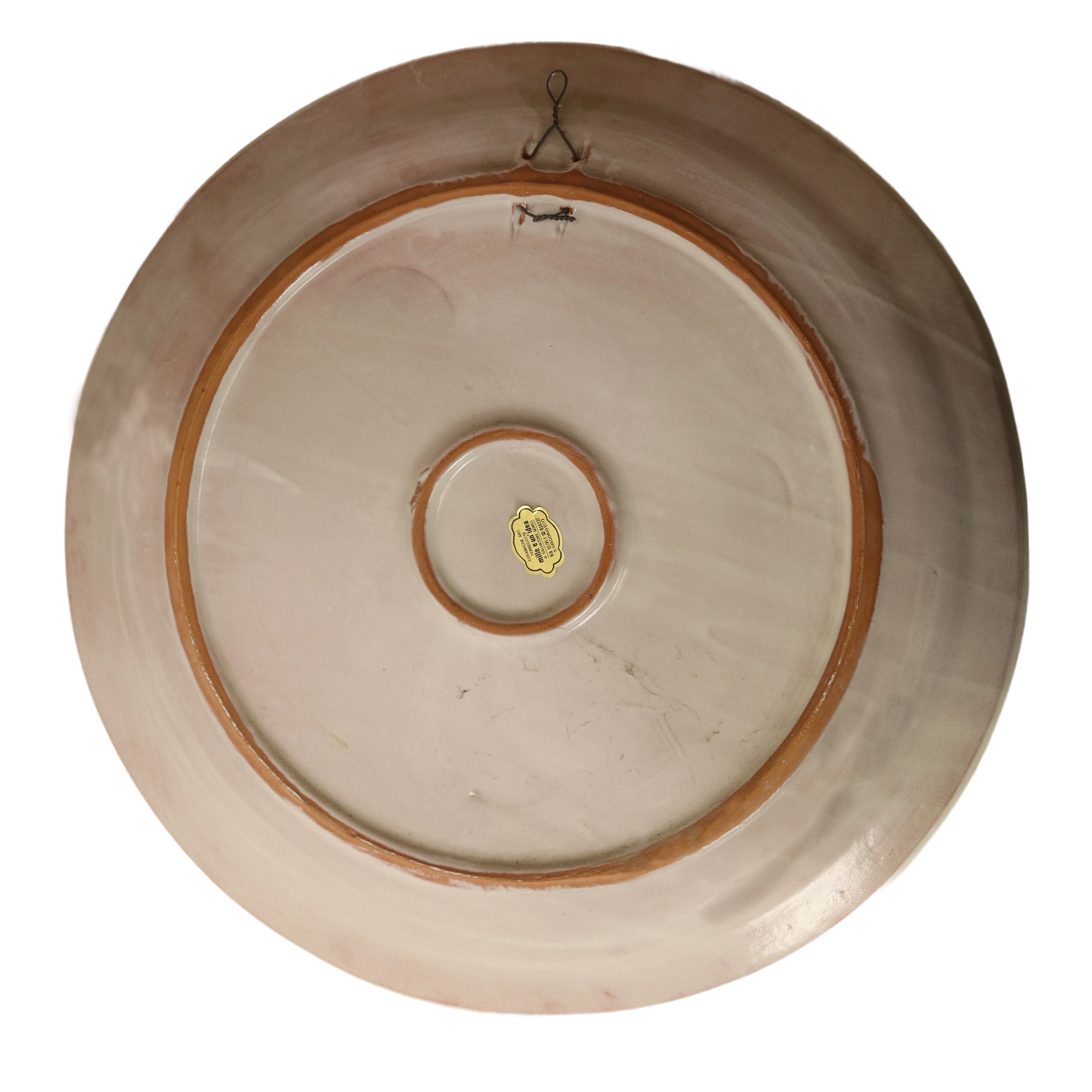 Grande piatto in ceramica policromo con raffigurazione di limoni