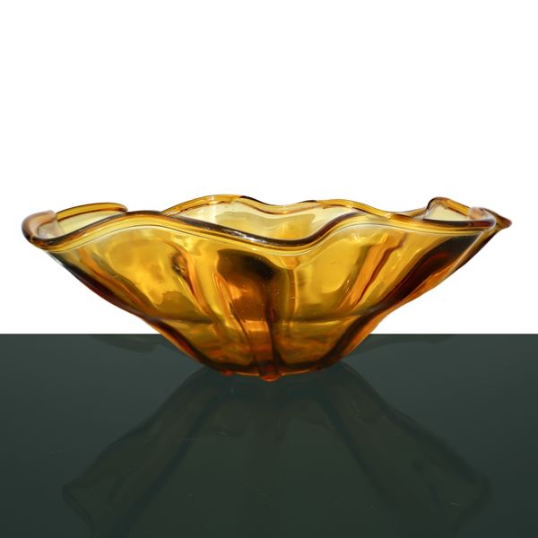 Amber glass centerpiece