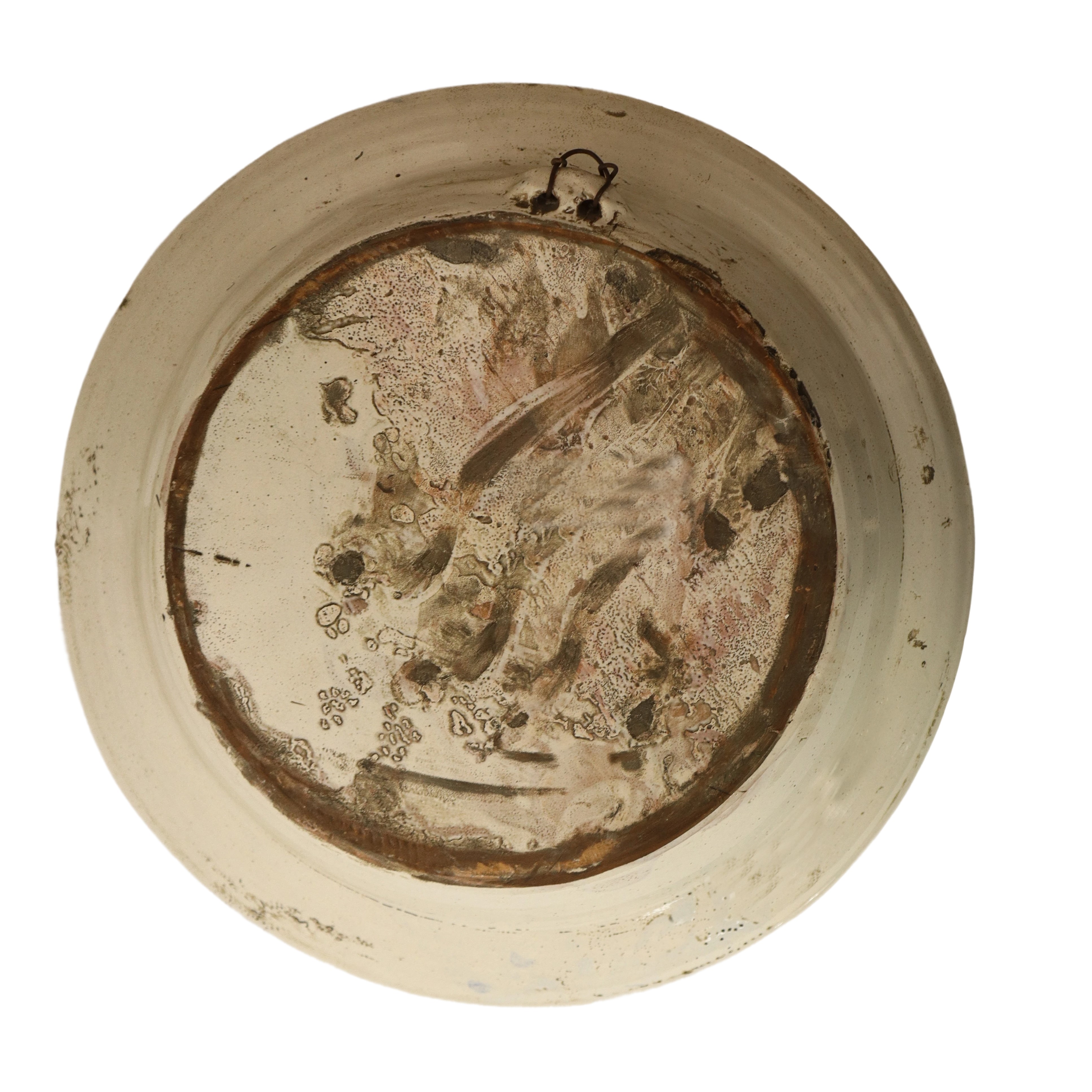 Grande piatto in maiolica dipinta policroma