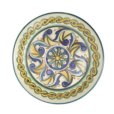 Piatto da Muro in Maiolica Decorata e Lavorata a Mano