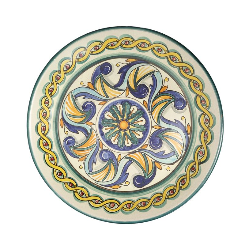Arte Antica Giuseppe Sorgi - Piatto da Muro in Maiolica Decorata e Lavorata a Mano