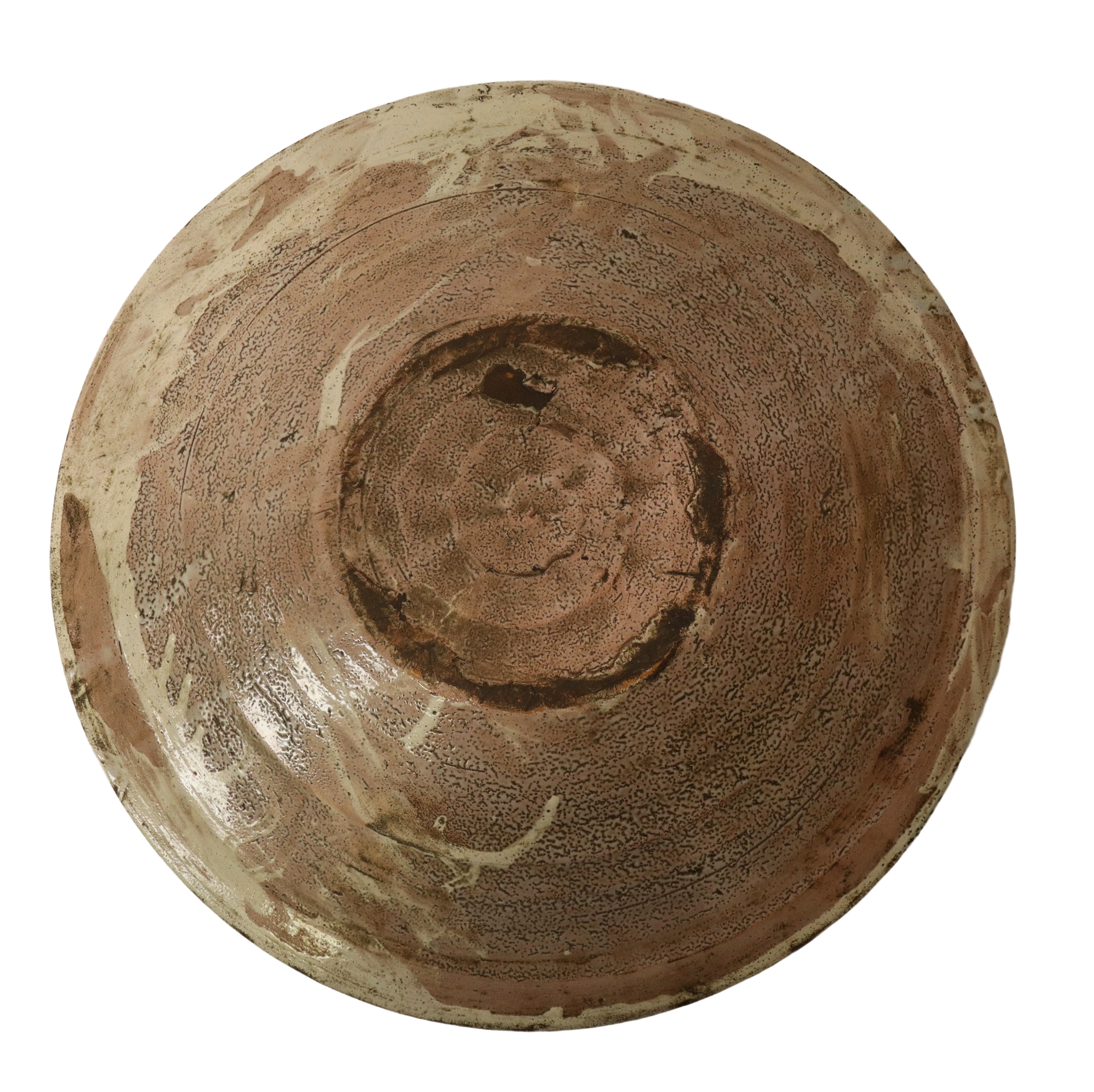 Grande Piatto Decorativo in Ceramica con Raffigurazione di Foglie