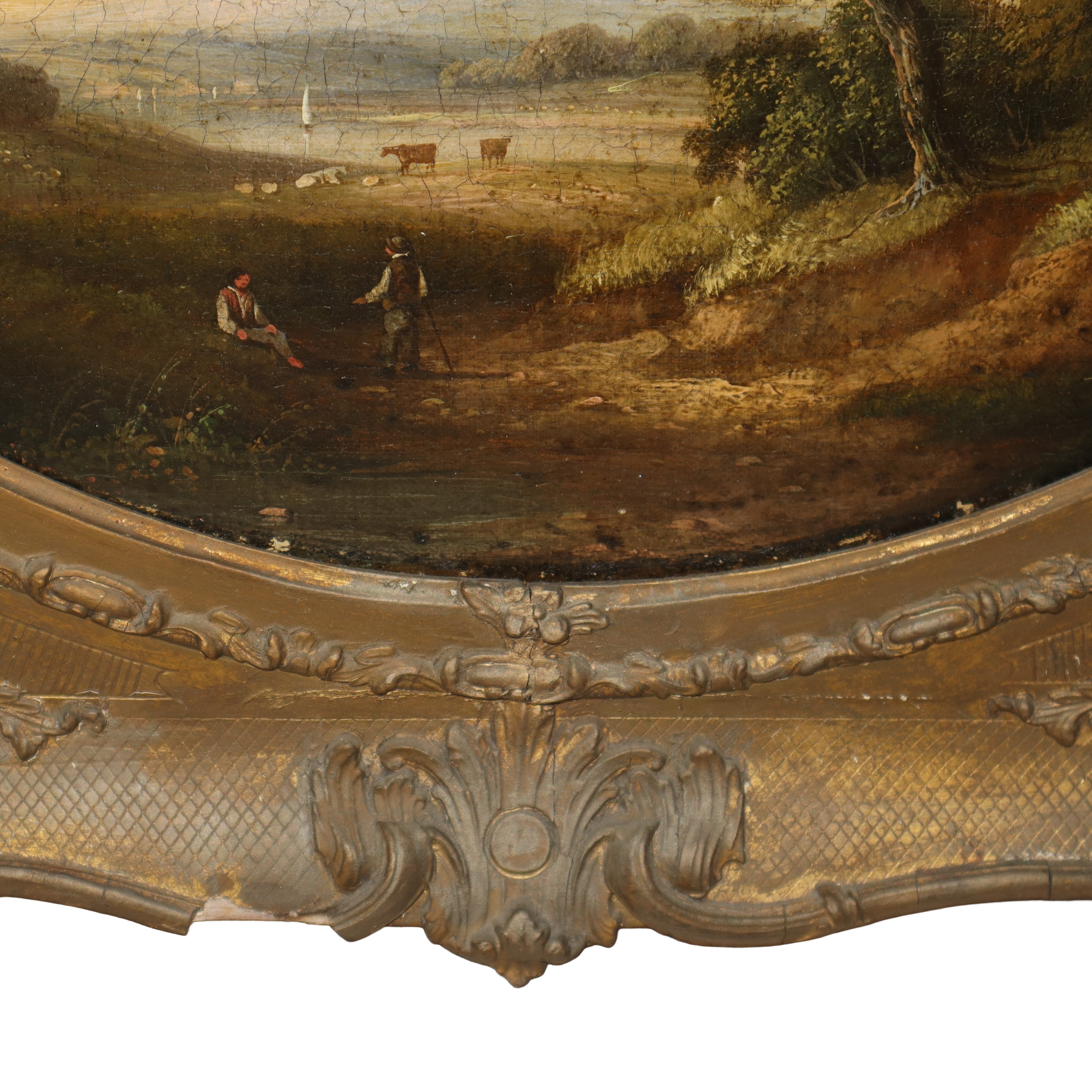 Paesaggio campestre con personaggi e armenti