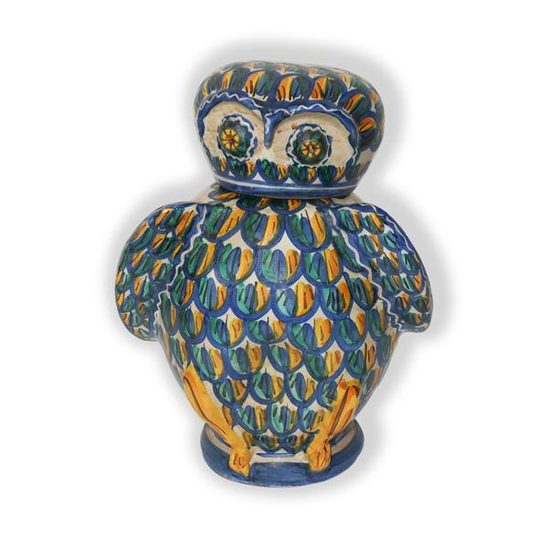 Civetta in ceramica di Caltagirone