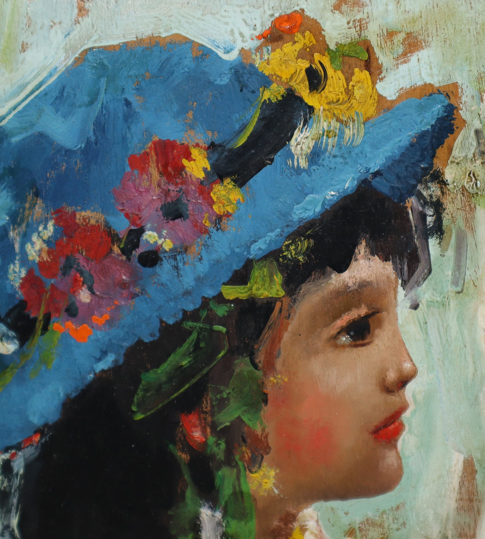 Charles-caïus Renoux, Arturo Rietti - Ritratto di Ragazza con Cappello