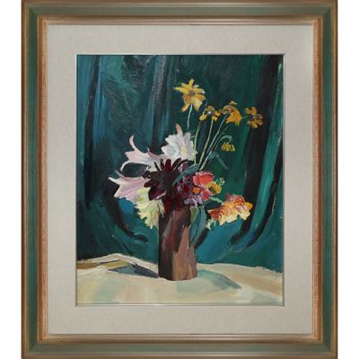 Vaso di fiori, h 60 cm (entro cornice h 85 cm), misure 49×75 cm