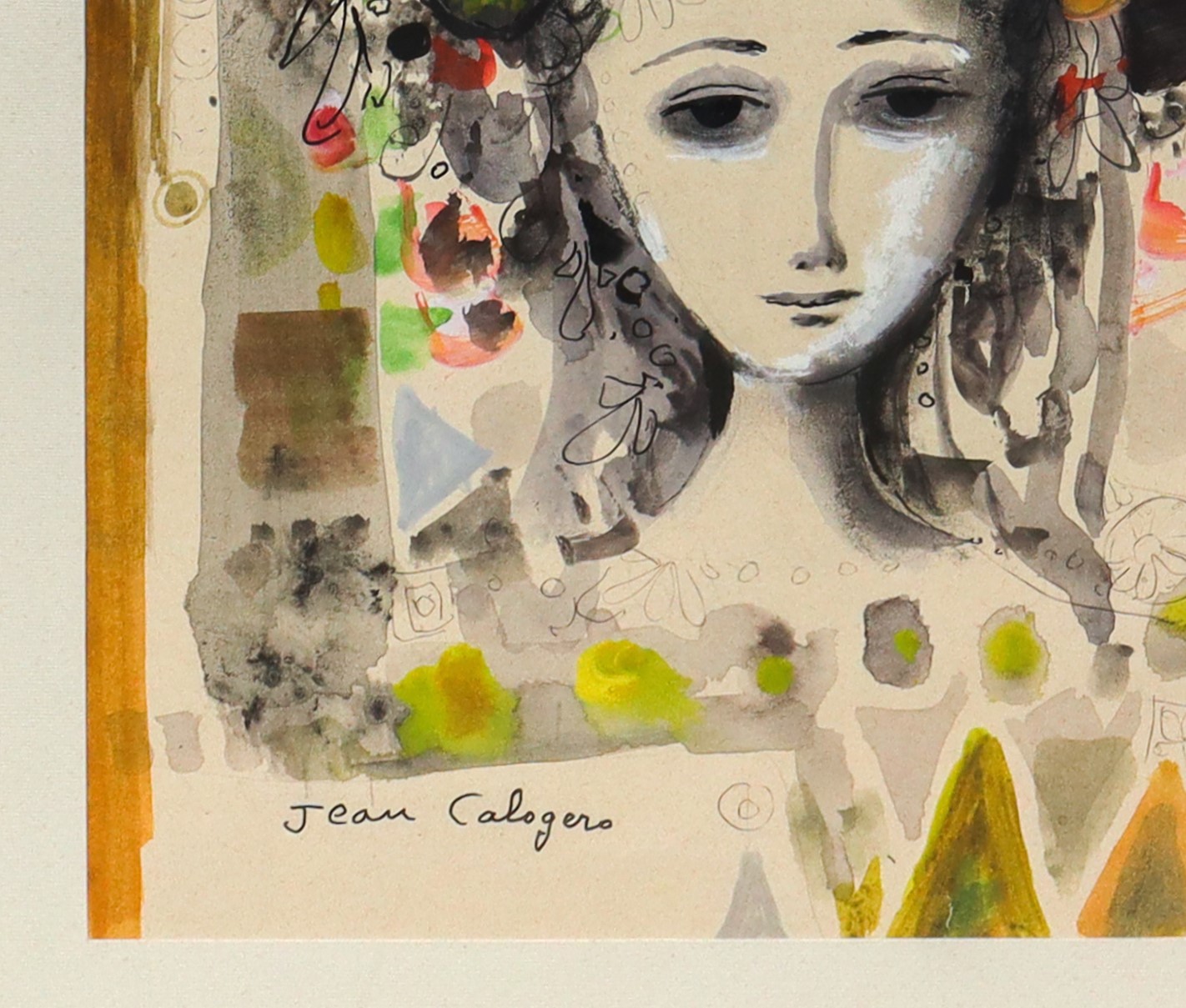 Figura di ragazza con fiori in testa