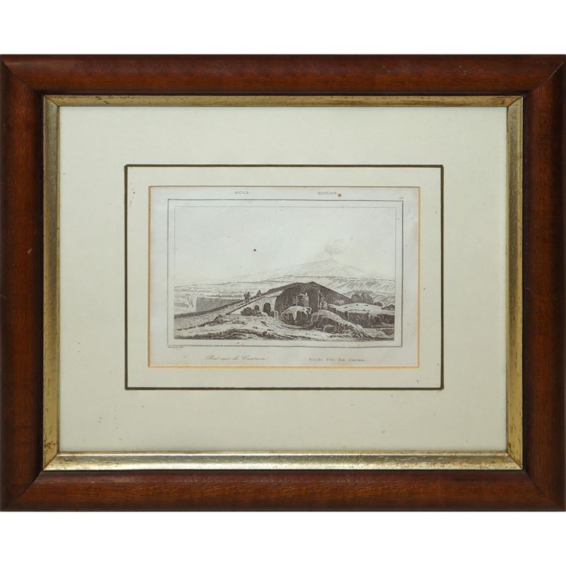 Charles-caïus Renoux - Ponte sull’Alcantara con Etna sullo sfondo