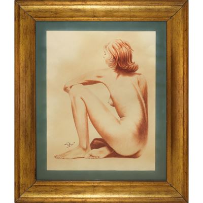 Nudo di donna, firma in basso a sinistra, olio su tela (in cornice)
