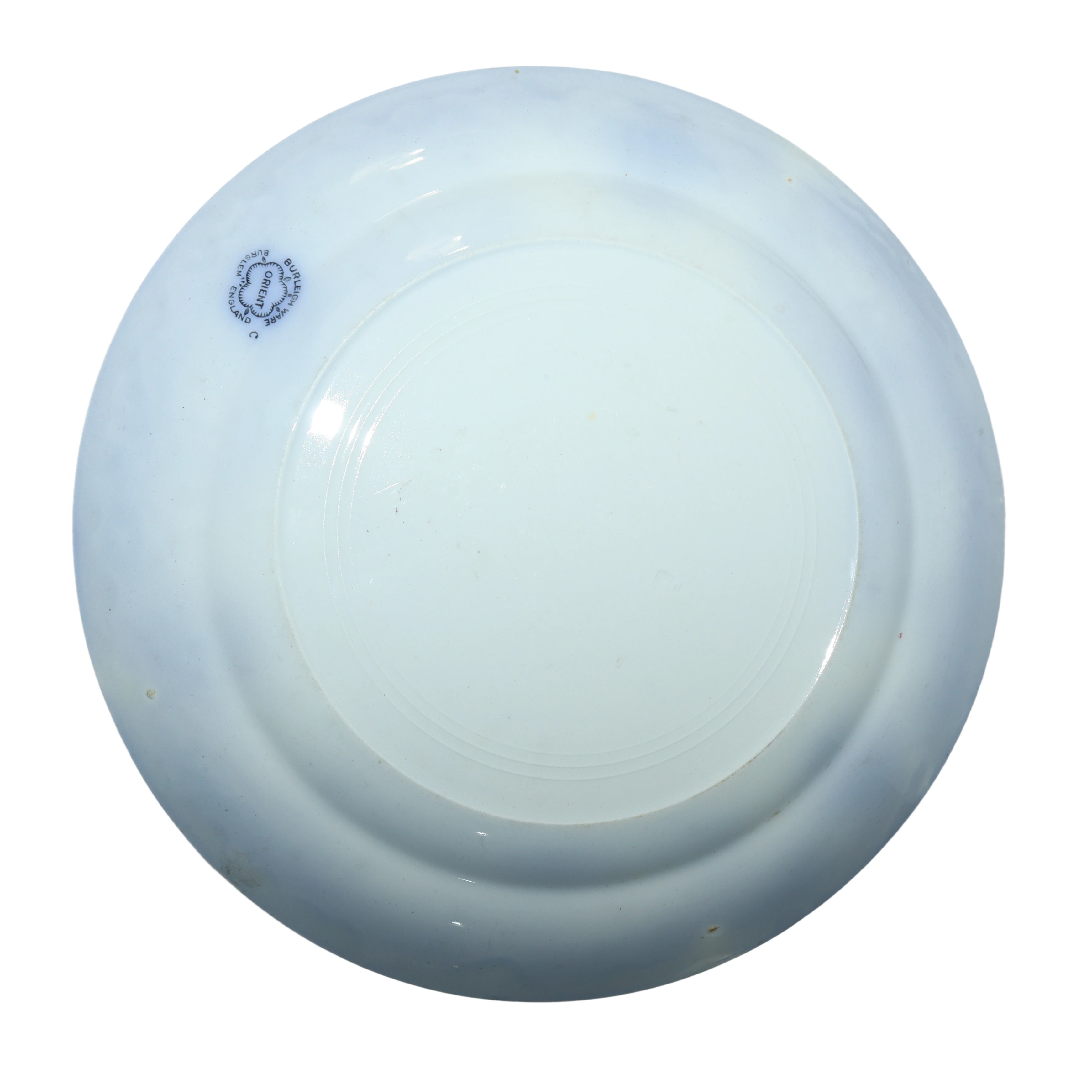 Gruppo di 15 piatti da muro in porcellana con decori floreali nei toni del blu.