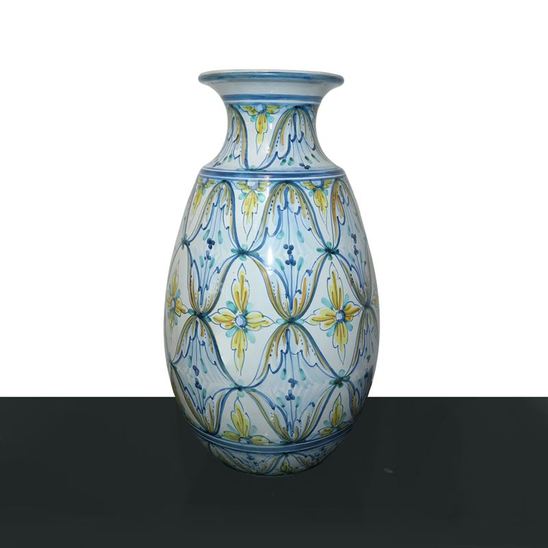 Ceramiche Brancaleone, Vaso in maiolica di Caltagirone, h 41 cm, XX secolo