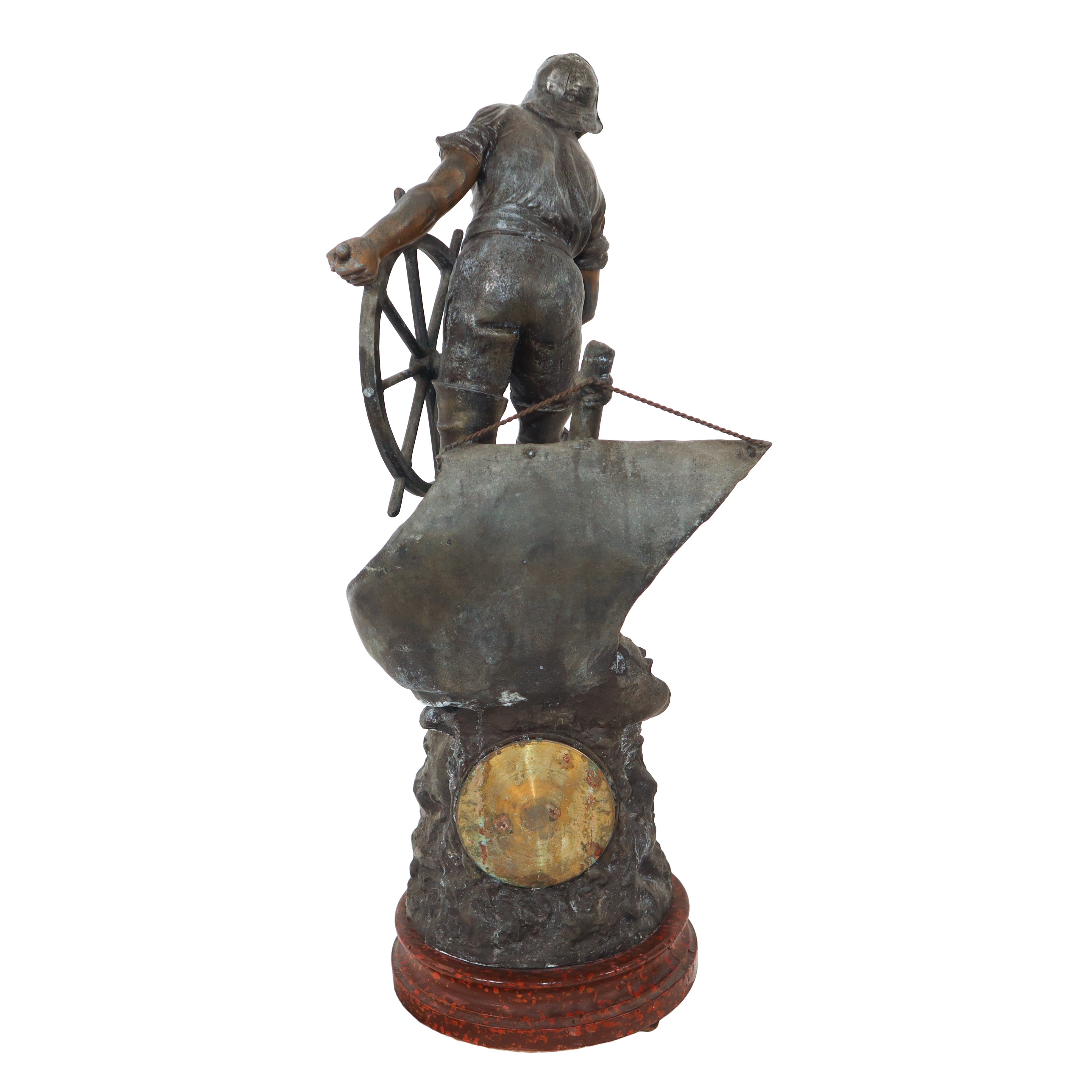 Timoniere con Orologio in Antimonio