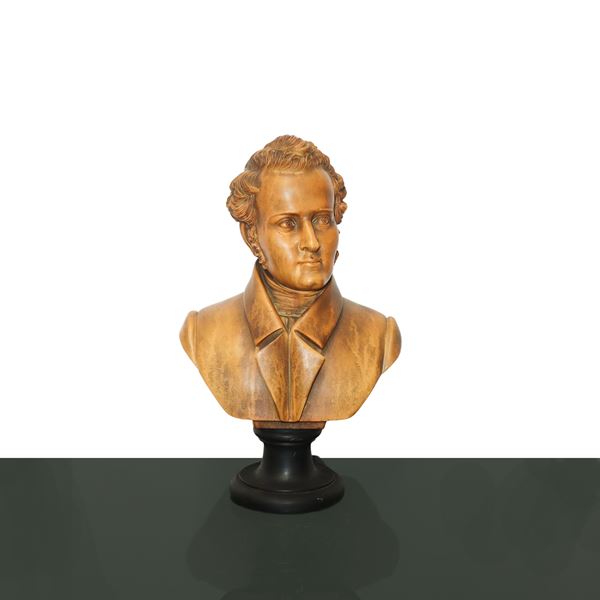 Mezzobusto di Vincenzo Bellini in pasta simil marmo