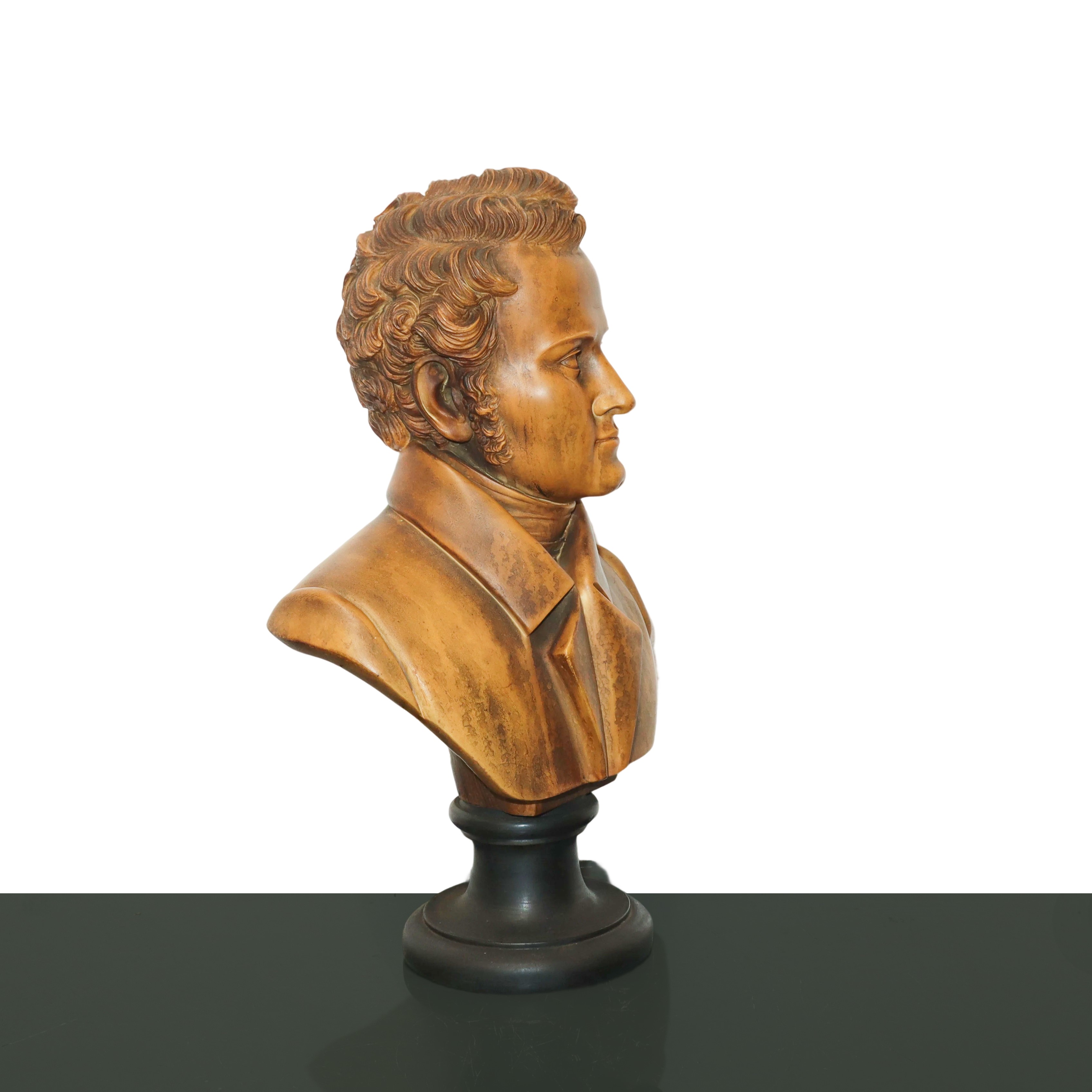 Mezzobusto di Vincenzo Bellini in Pasta Simil Marmo