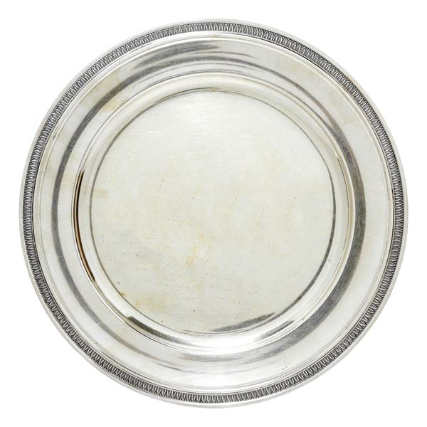 Piatto rotondo in argento 800