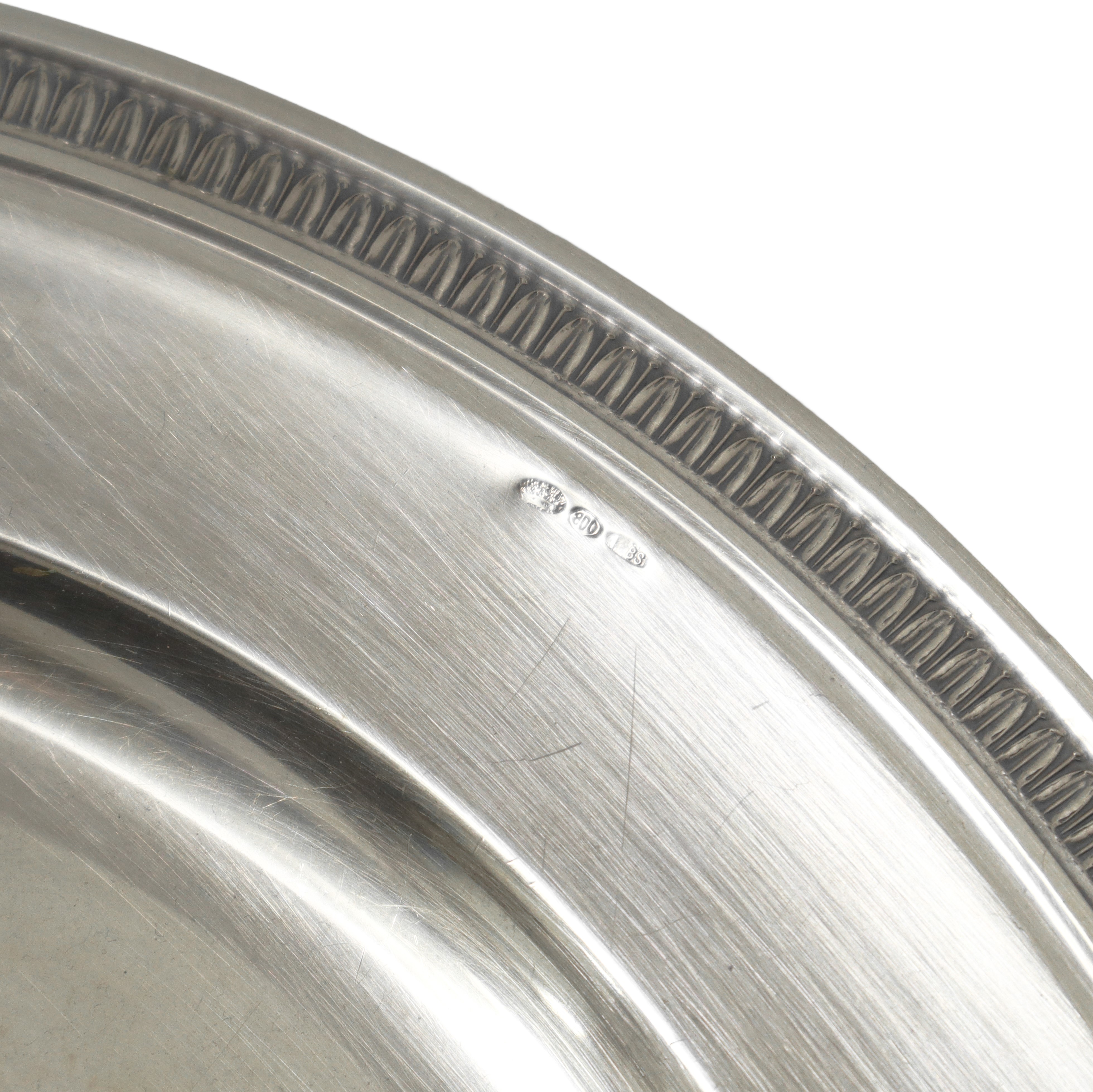 Piatto rotondo in argento 800
