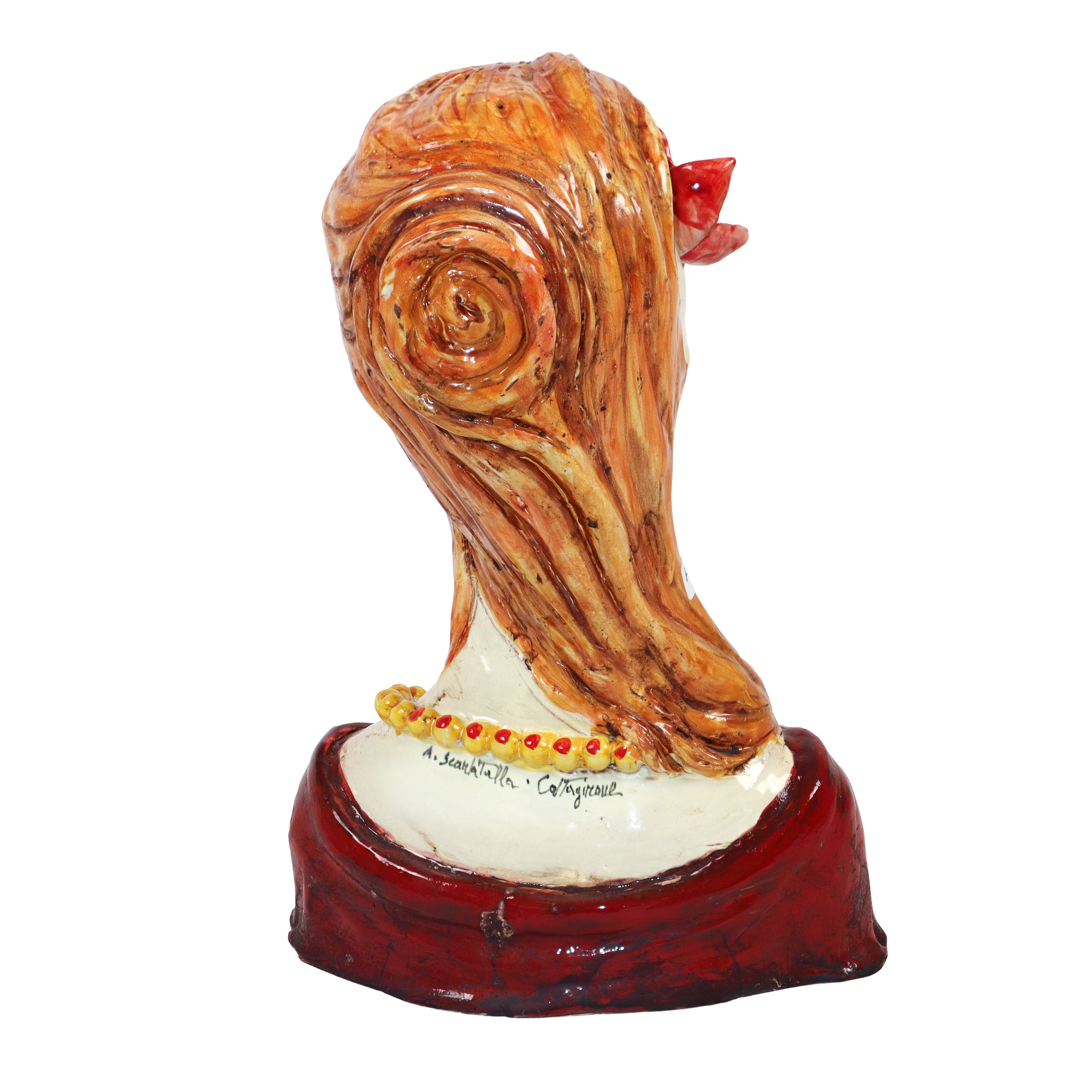 Ceramiche e Presepi D'arte Scarlatella - Busto di Donna con Fiori negli Occhi