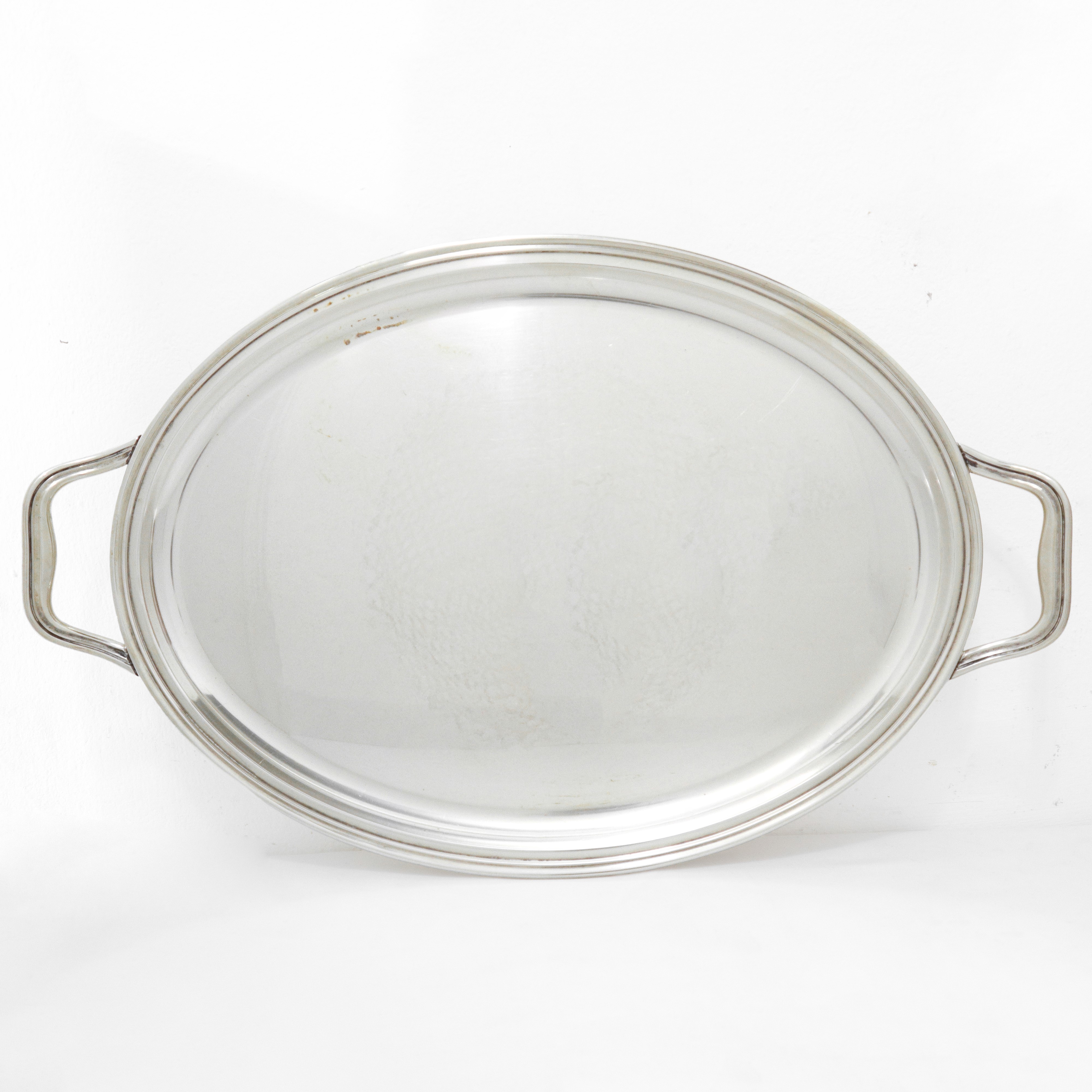 Vassoio in argento 800 con manici