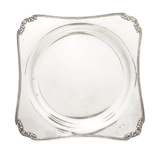Square tray in 800 silver 