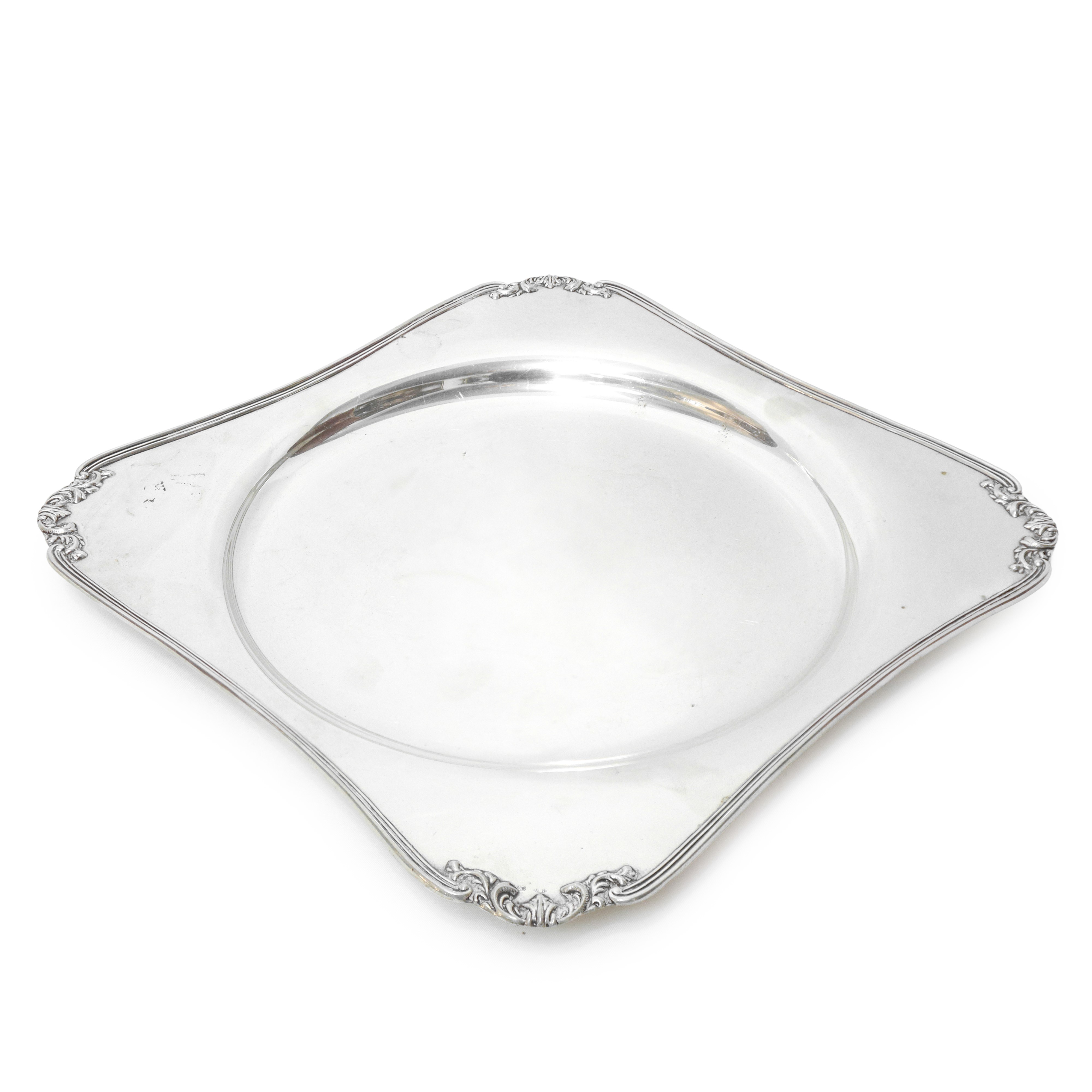 Vassoio quadrato in argento 800