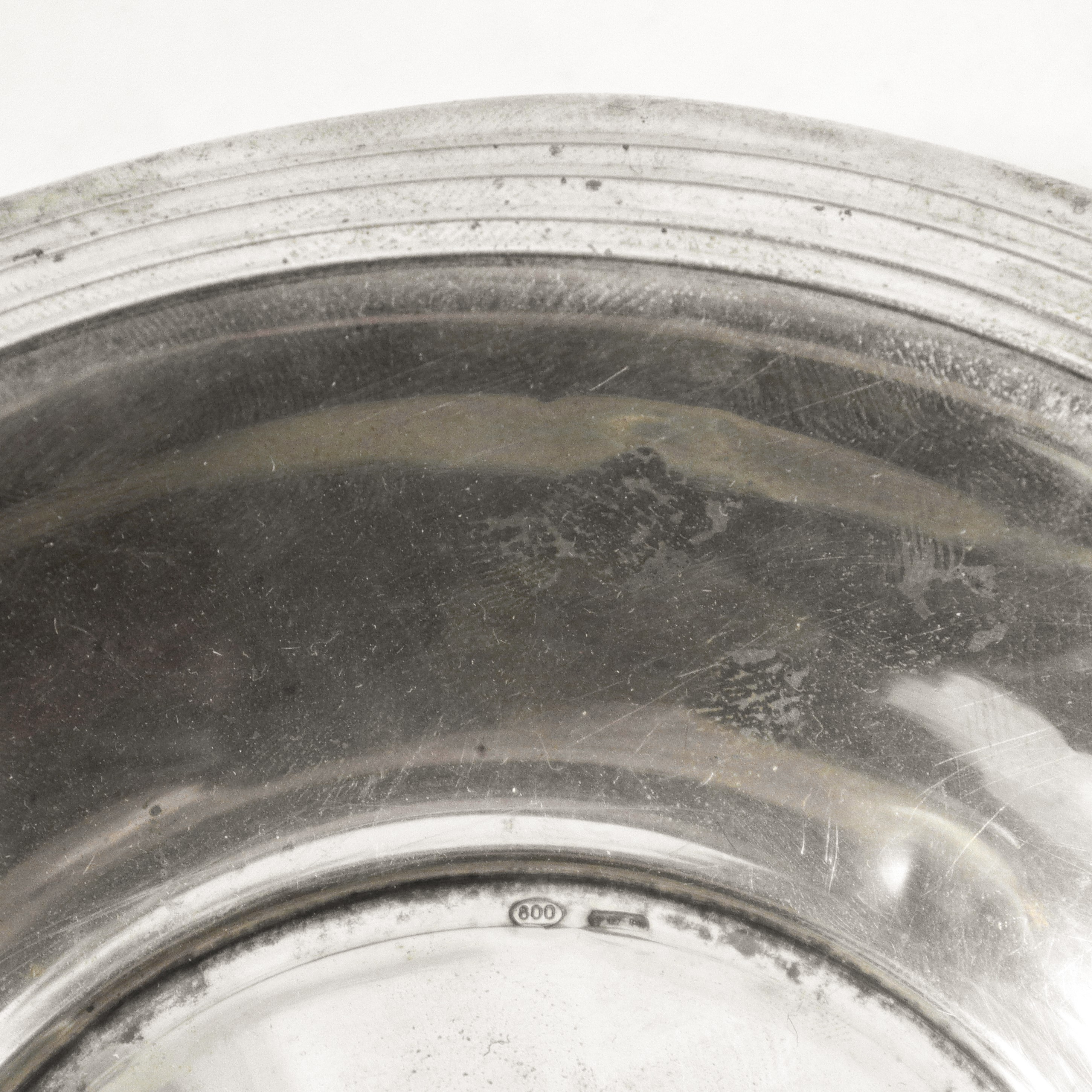 Piatto portadolci in argento 800 rotondo