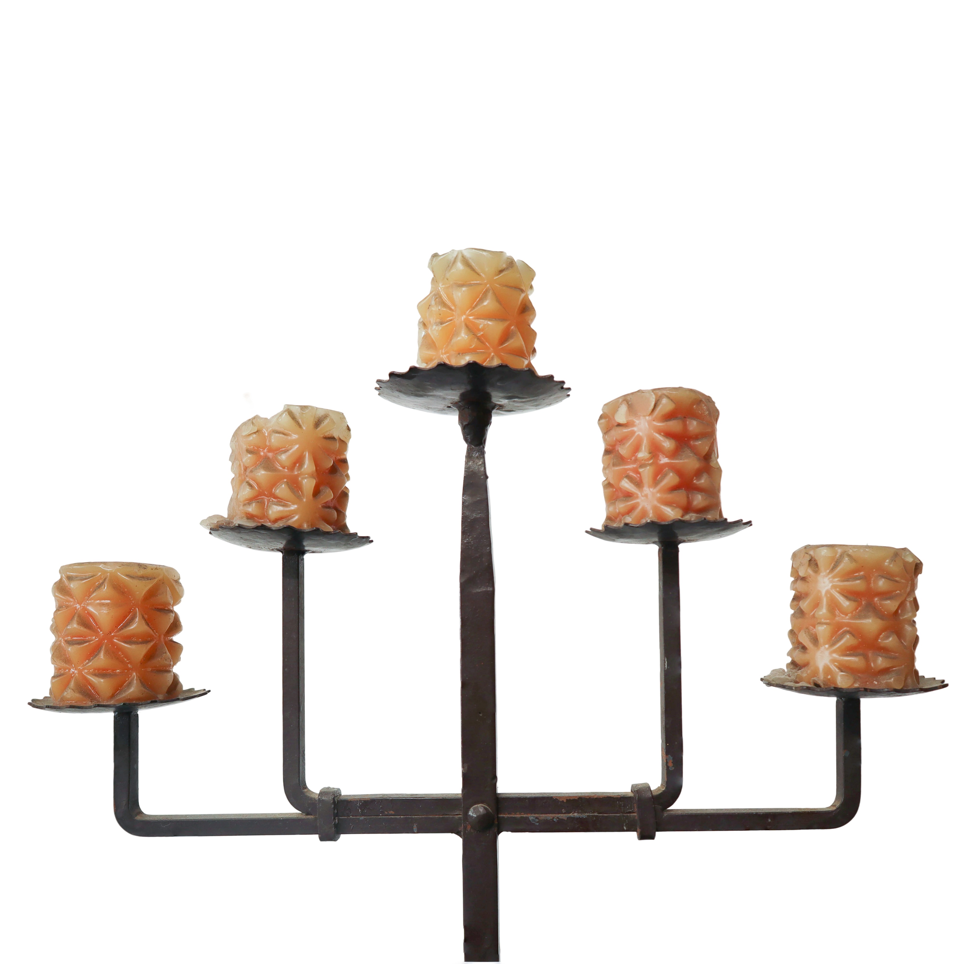 Candelabro a 5 Luci in Ferro Battuto
