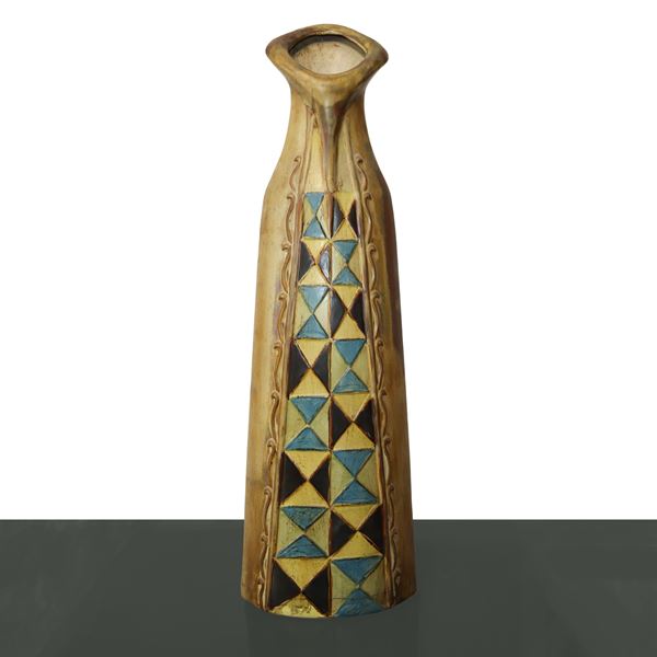 Tillmans Keramiks  Svezia - Terracotta vase with polychrome graffiti on the front