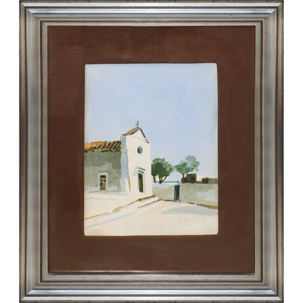 Paesaggio con chiesa