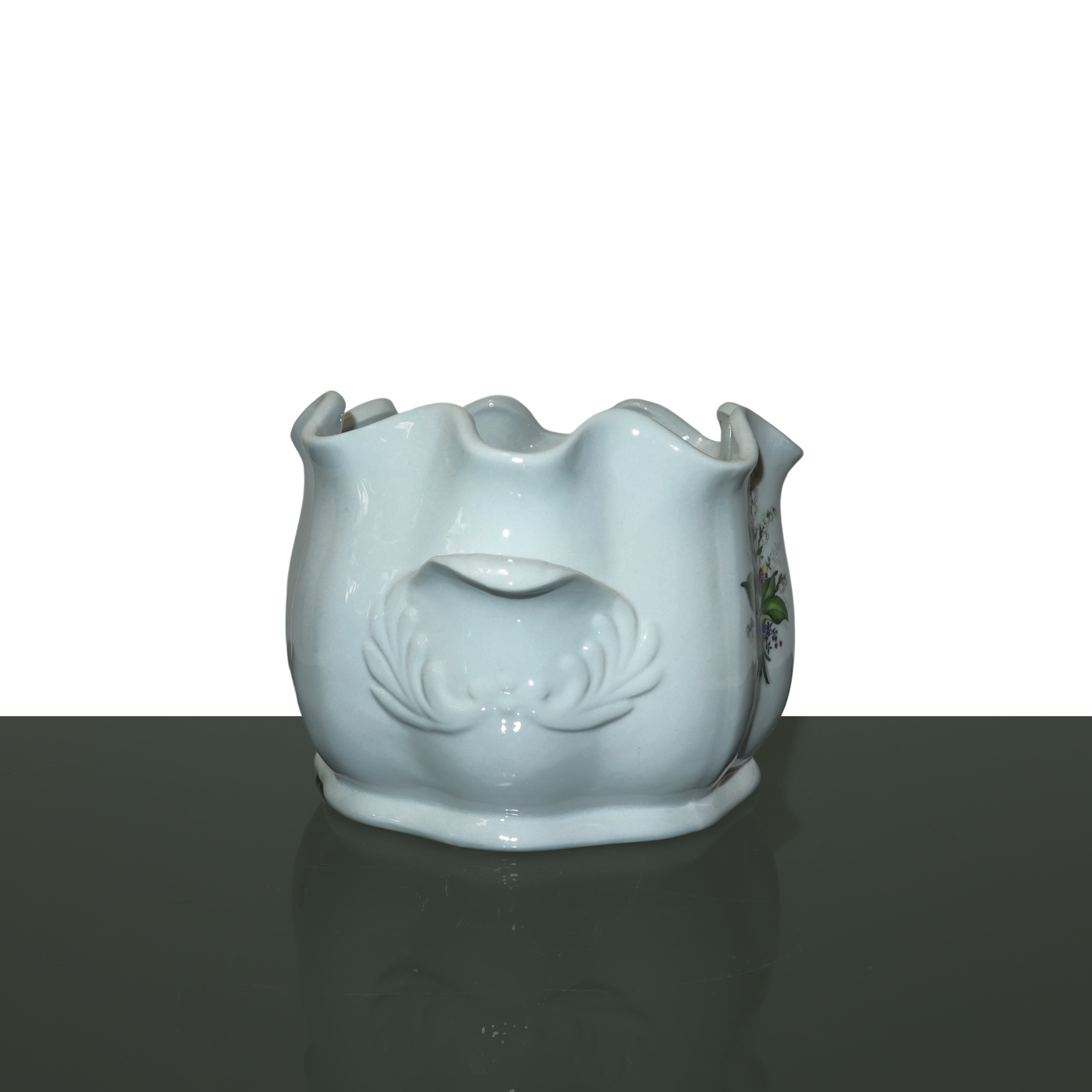 Limoges - Vaso in porcellana dipinto a mano con motivi floreali