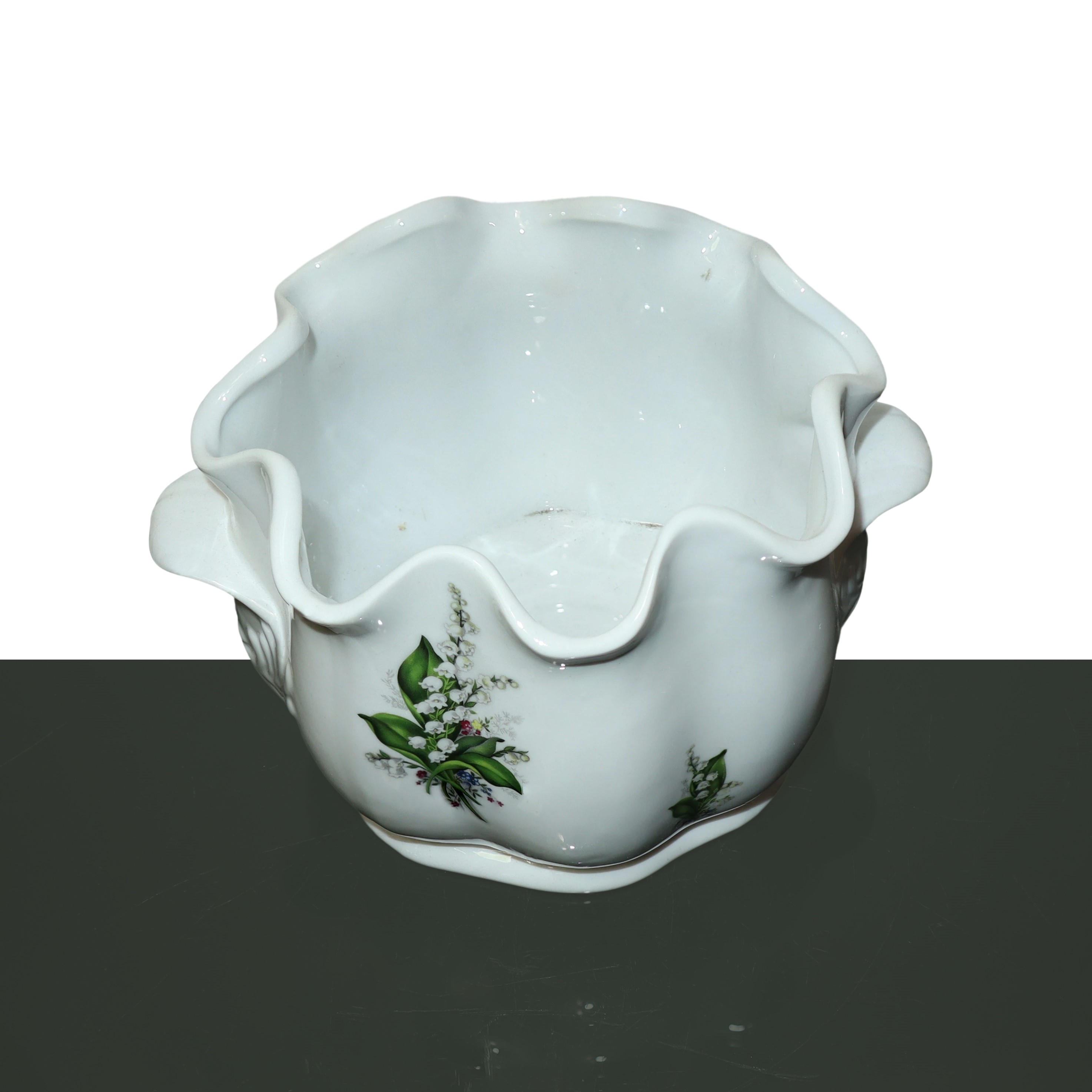 Limoges - Vaso in porcellana dipinto a mano con motivi floreali