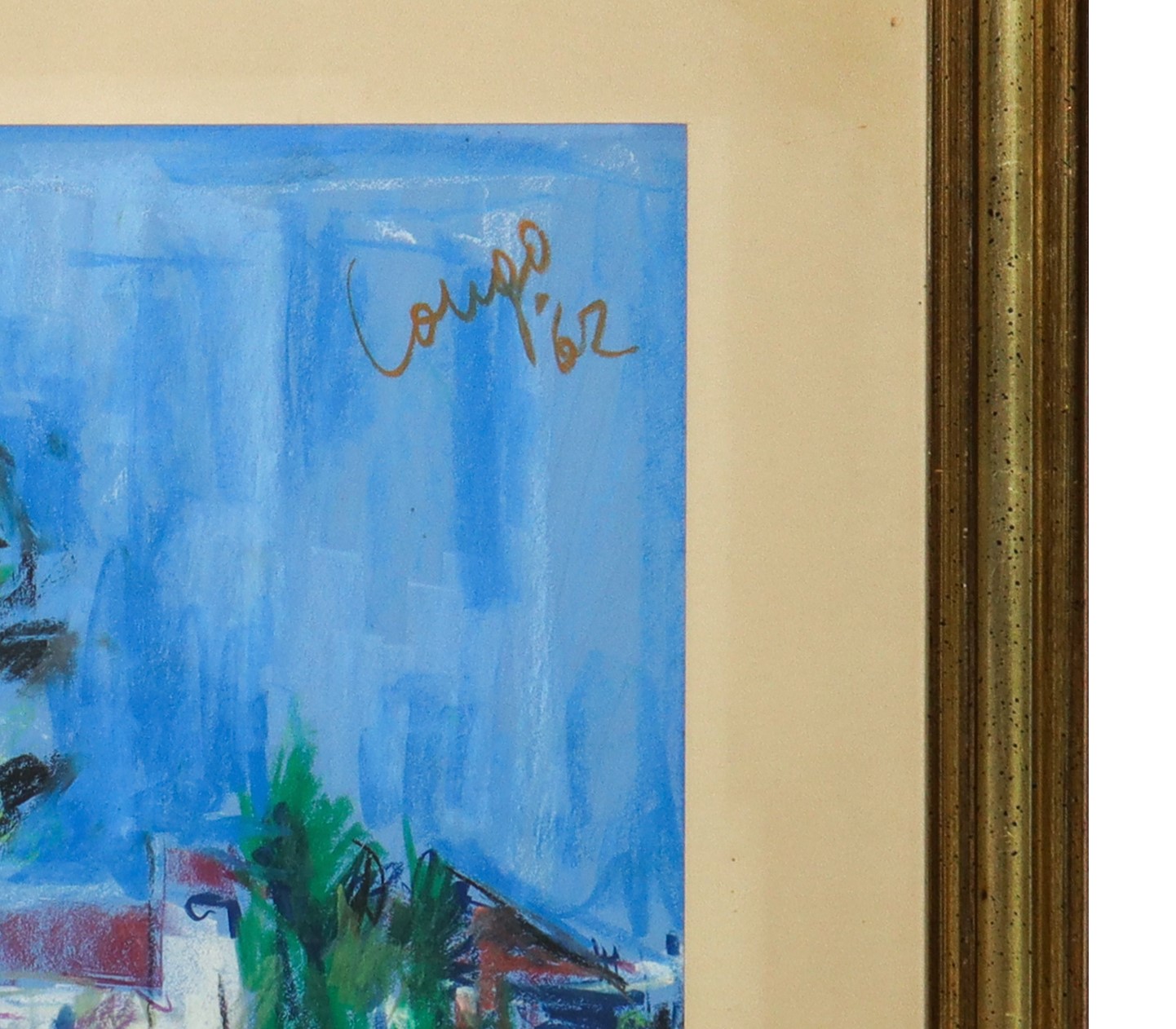 Gaetano Longo - Paesaggio con palazzi e alberi
