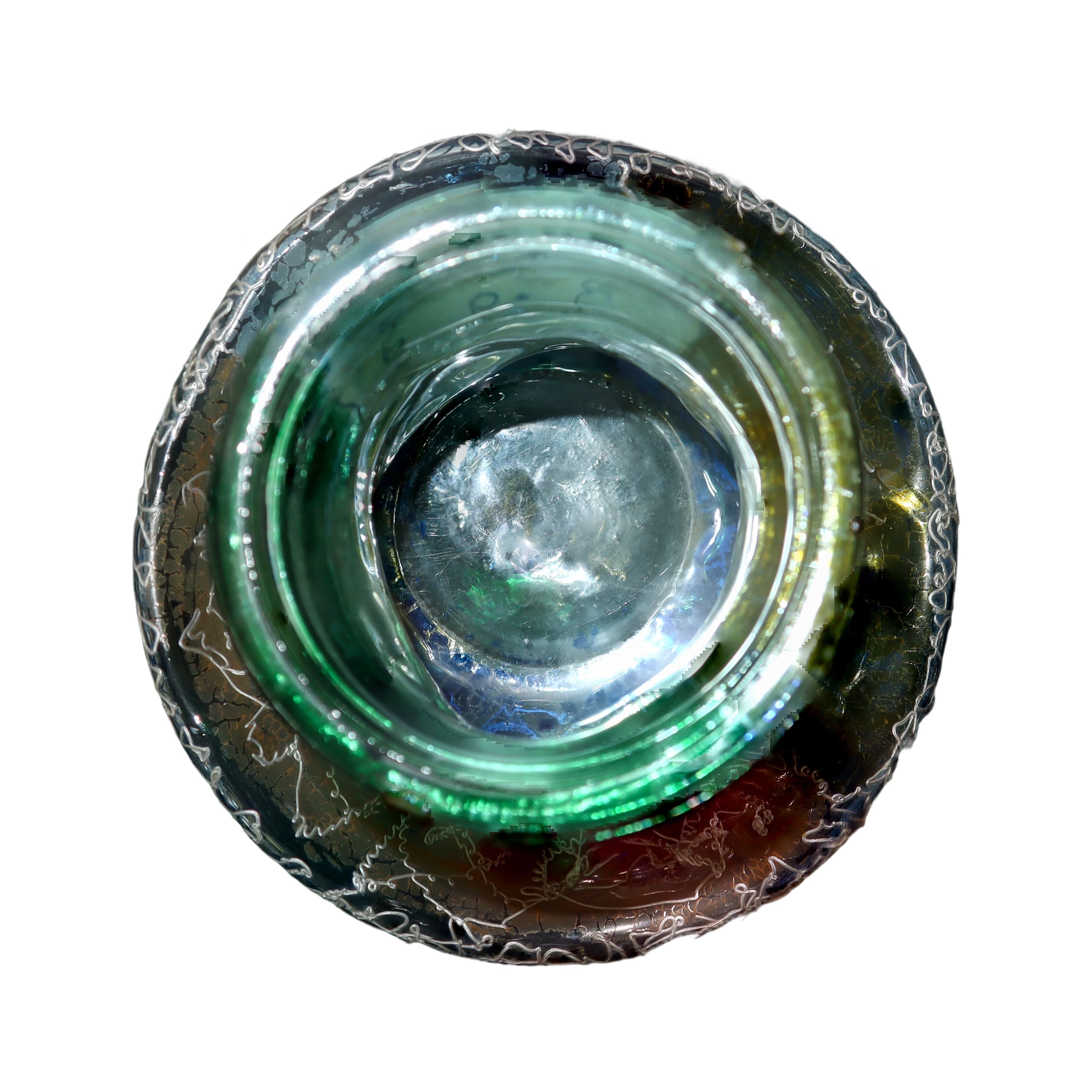 Vaso scultoreo in vetro di murano policromo