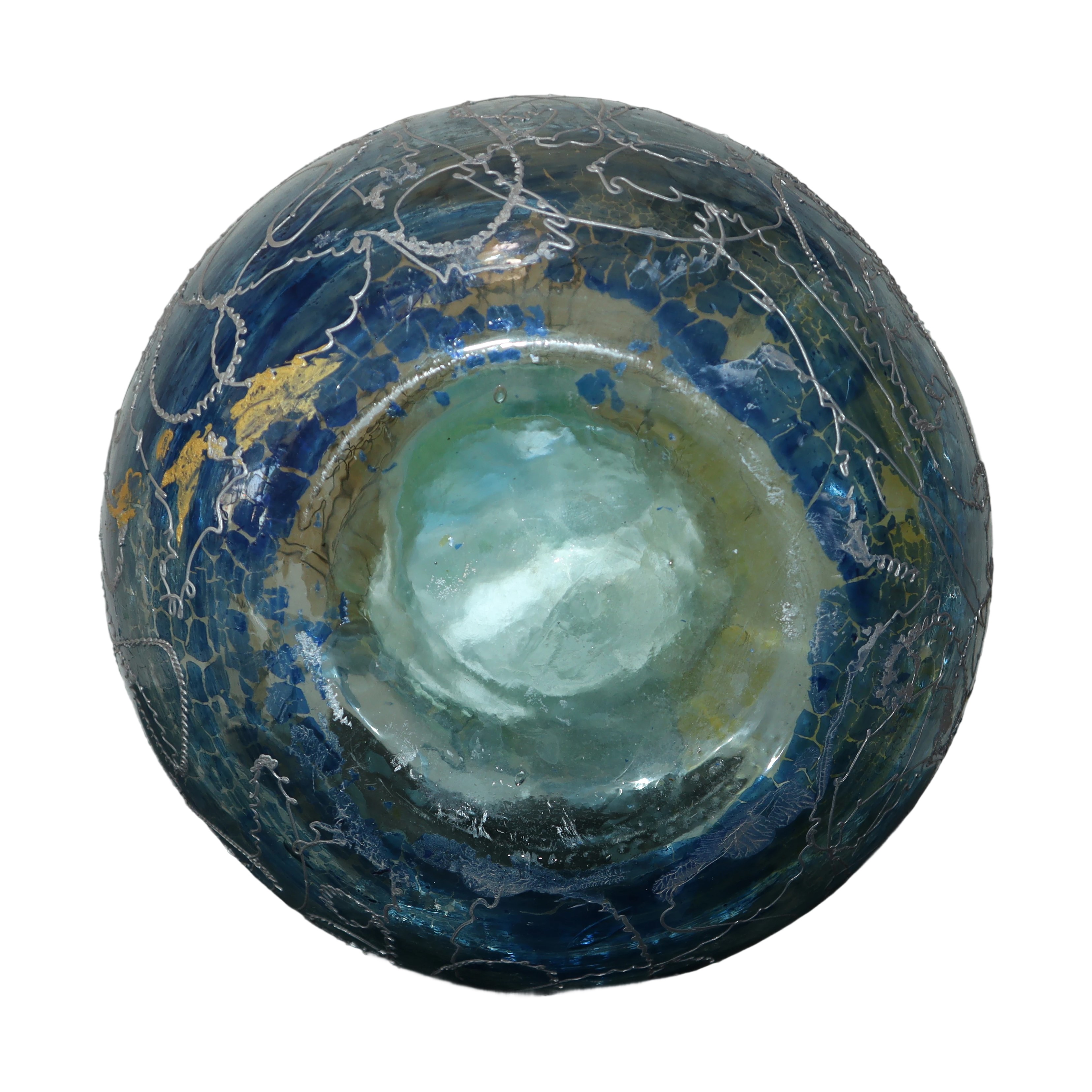 Vaso scultoreo in vetro di murano policromo
