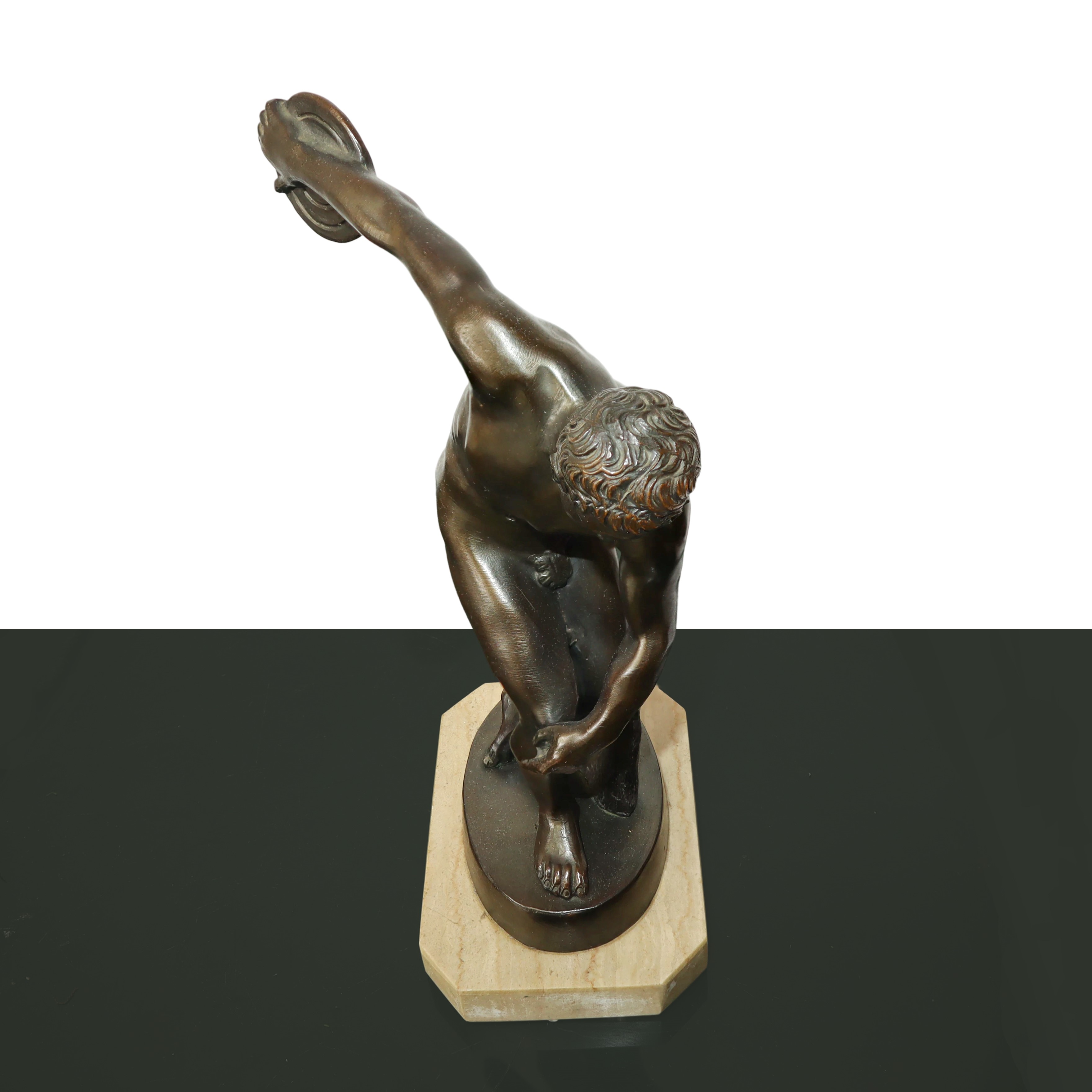 Discobolo, Statua in Metallo Patinato Bronzo