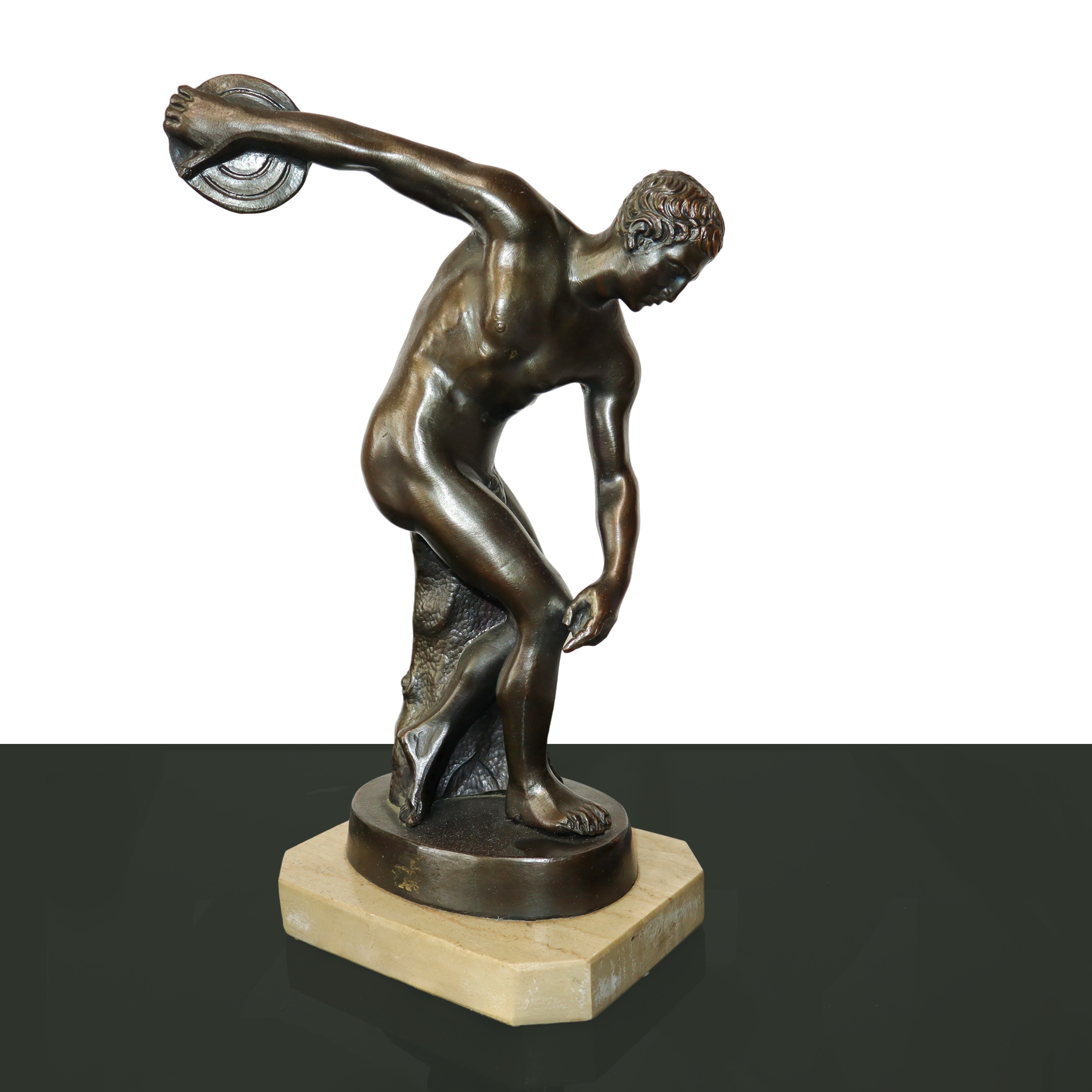 Discobolo, Statua in Metallo Patinato Bronzo