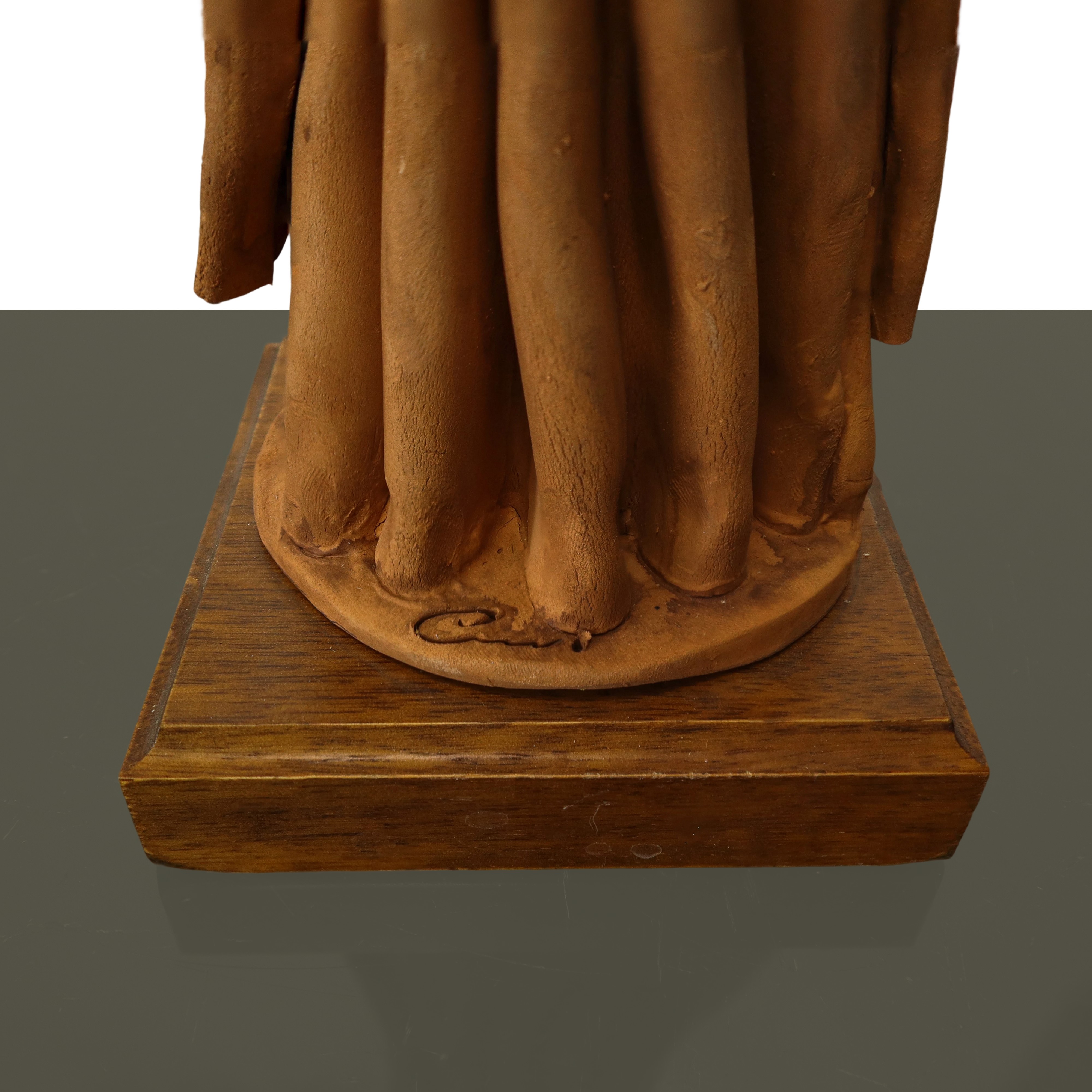 Coppia di Statue in Terracotta Raffiguranti Renzo e Lucia