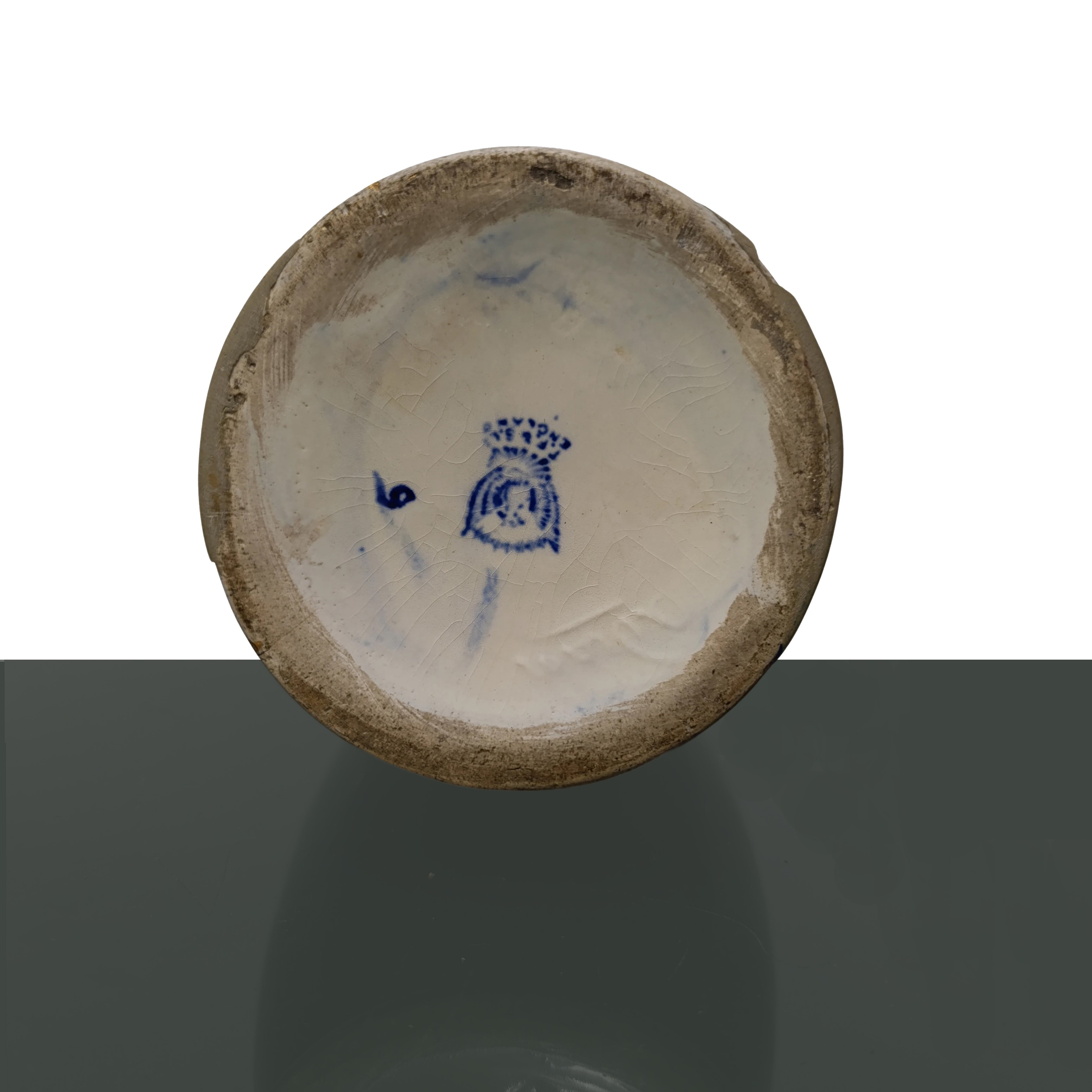 Vaso in porcellana inglese, medaglione centrale con cavalli