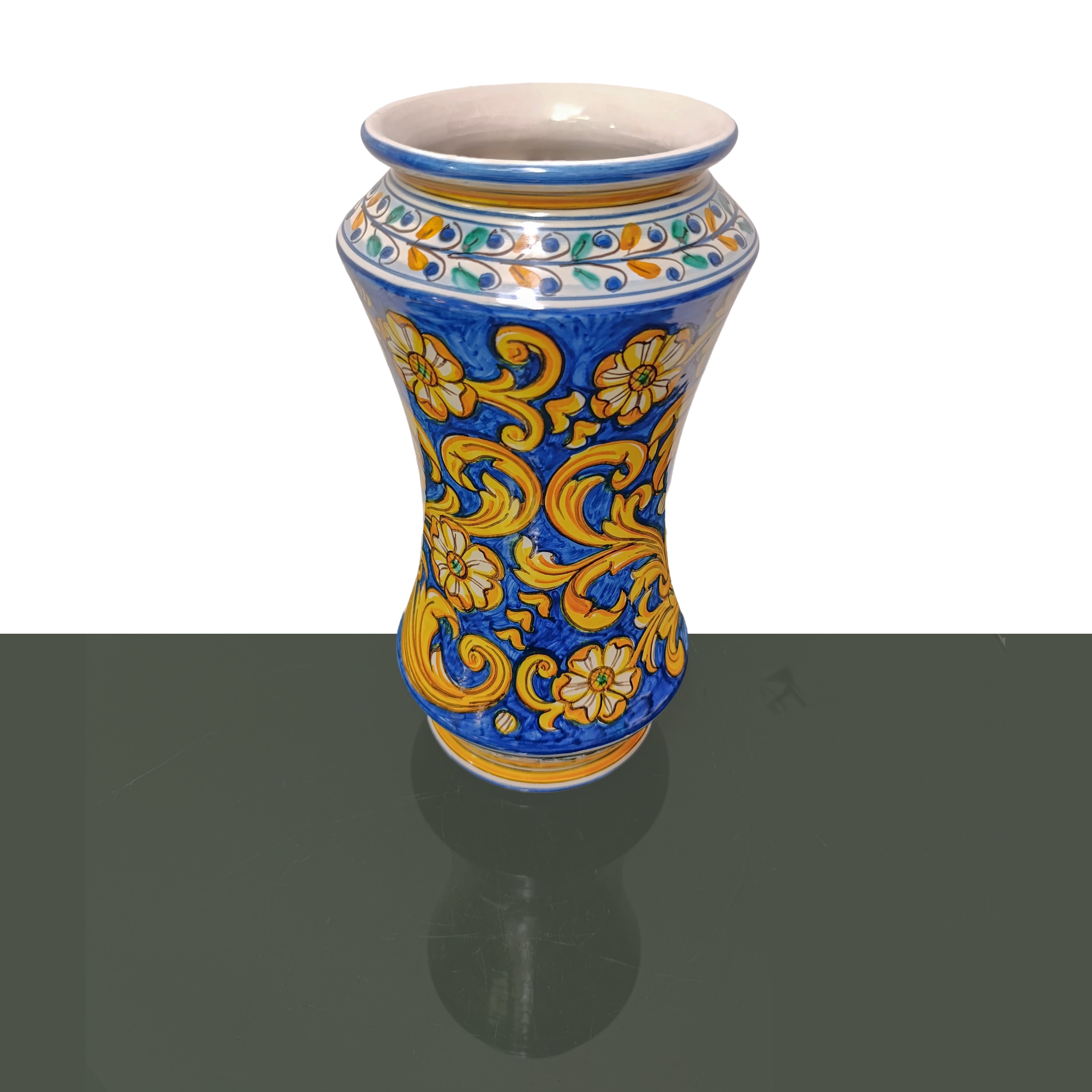 Albarello in ceramica policroma di Caltagirone