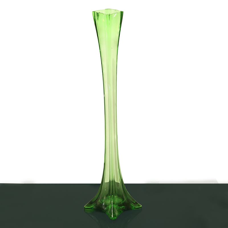 Vaso monofiore in vetro di Murano verde