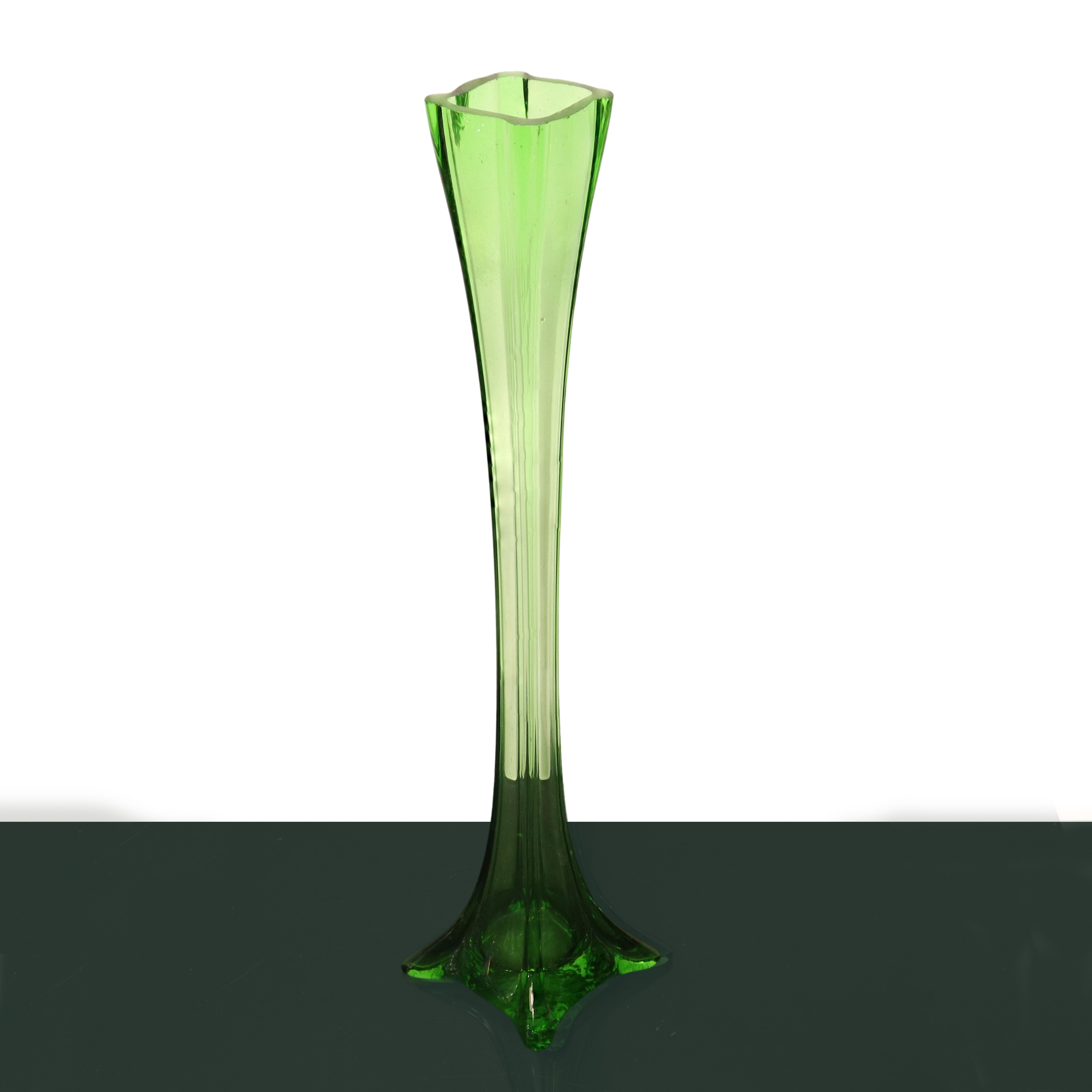 Vaso monofiore in vetro di Murano verde