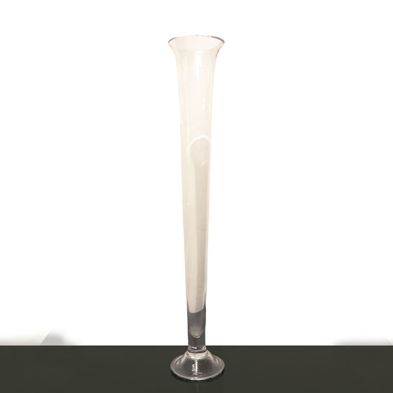 Vaso Monofiore in Vetro Bianco