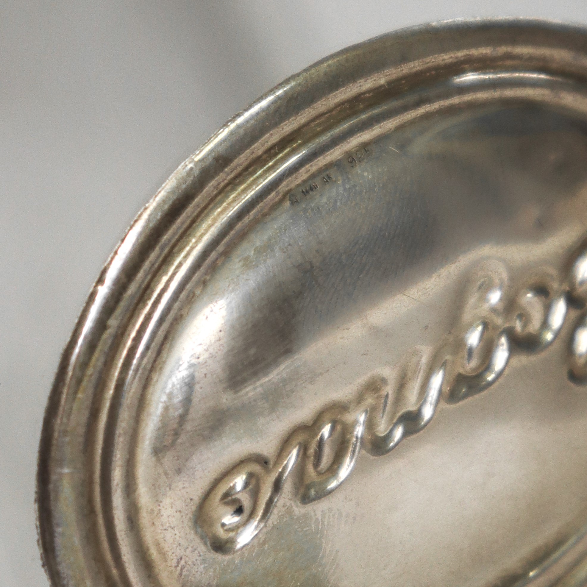 Bottiglia in cristallo da cognac con placca in argento 925