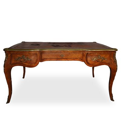 Scrivania bureau plat con dettagli dorati