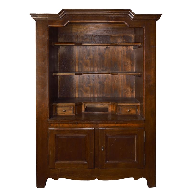 Credenza a Giorno in Legno di Noce