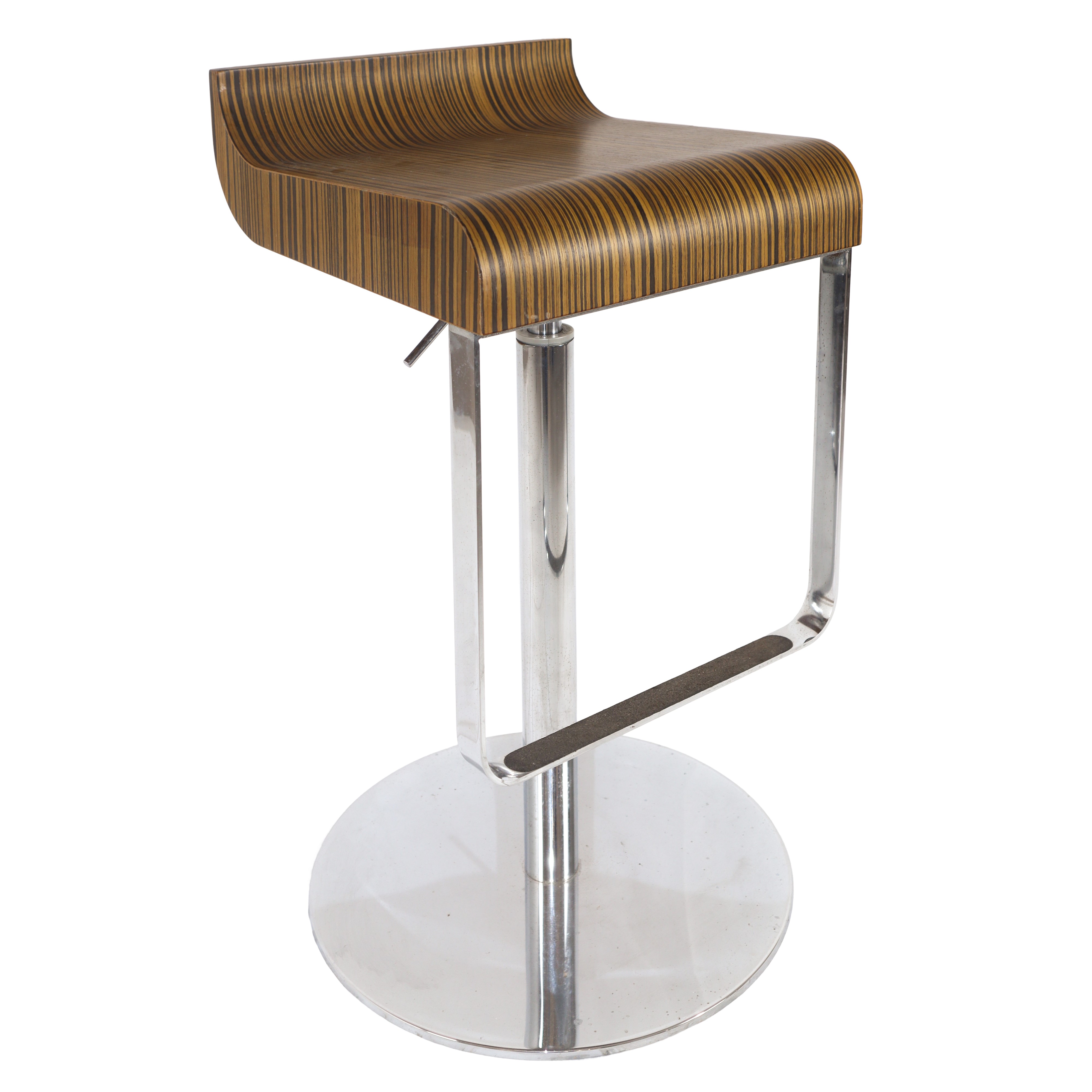 Sgabello da bar altezza regolabile in legno pieno e acciaio