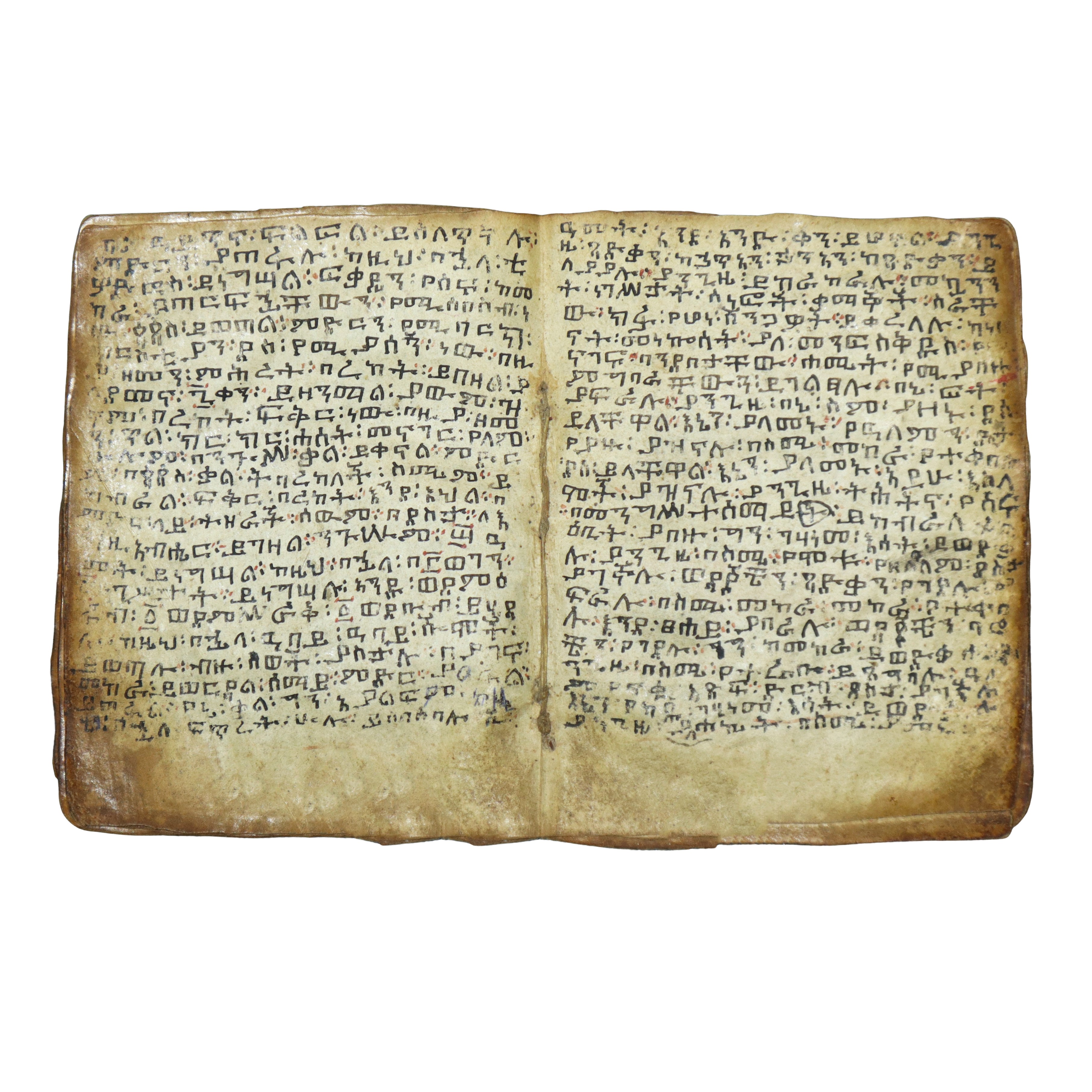 Antichissimo piccolo libro di carattere religioso in pergamena manoscritto in lingua copto ge'ez ...