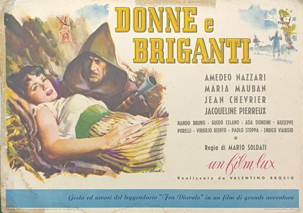 Donne e briganti. Rara fotobusta disegnata da Olivetti