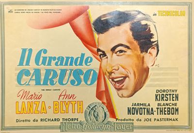 Il Grande Caruso Raro Fotobusta Disegnata da Nano (silvano Campeggi)