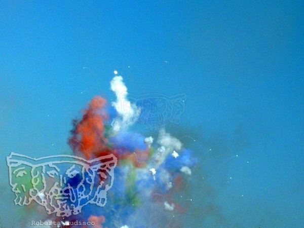 Collection "MAN MADE" 2015, digital, 31x45, Digital Fine Art print on photo paper mat, Sicily: colored powders of daytime fireworks, retail